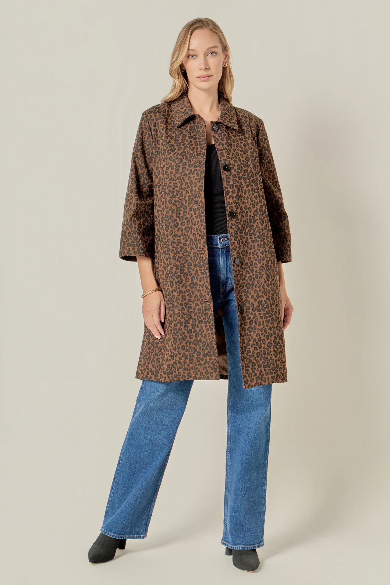 Animal Print Trench Coat