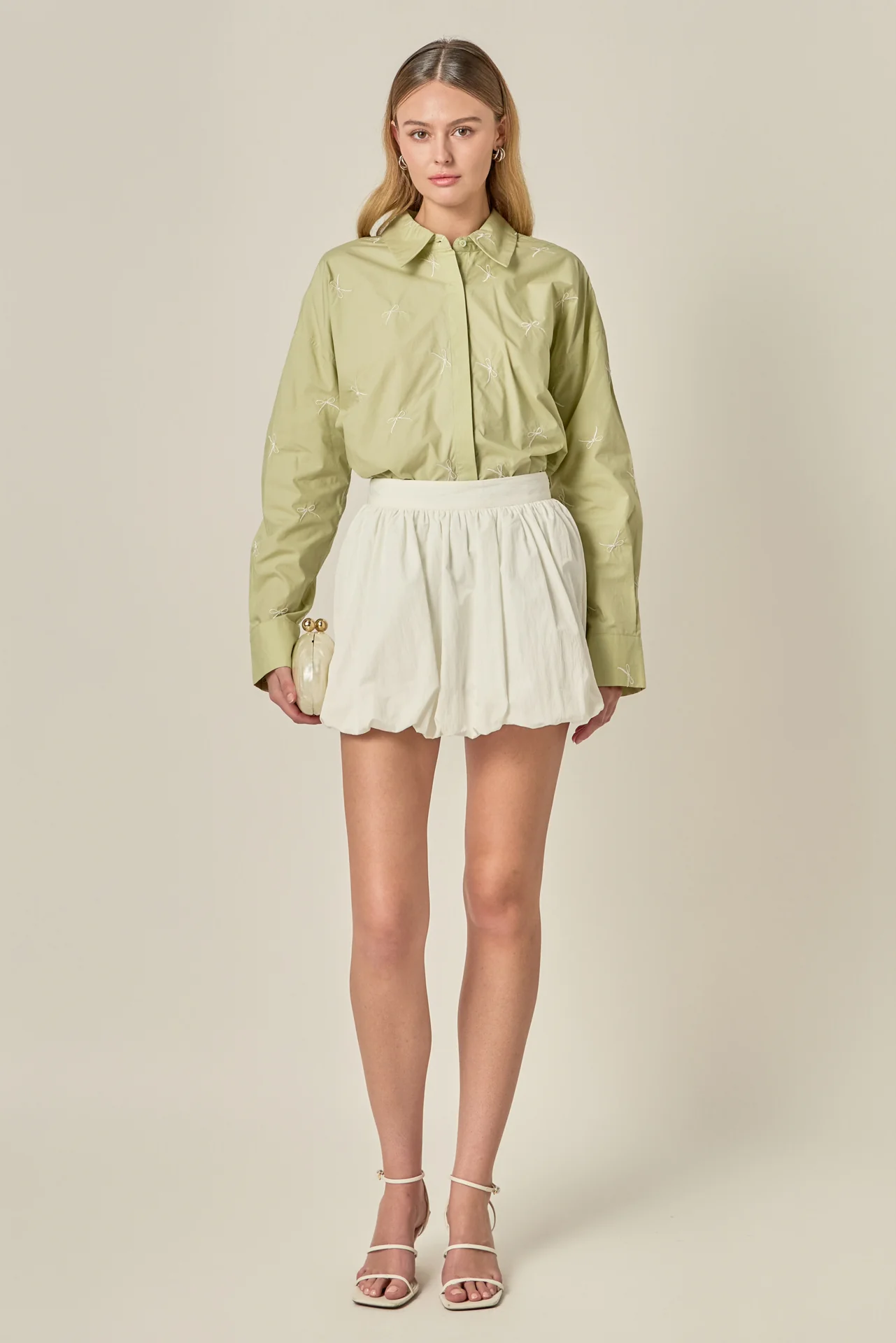 Bow Embroidery Shirt