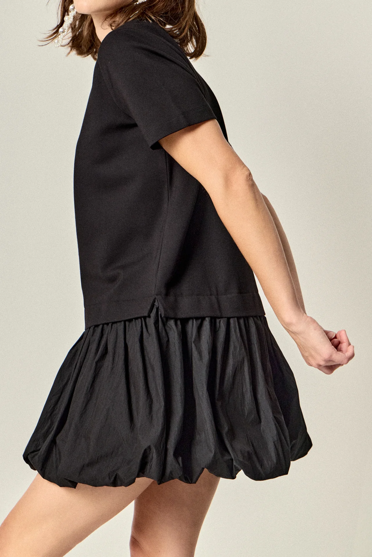 Bubble Mixed Media Mini Dress - Image 2
