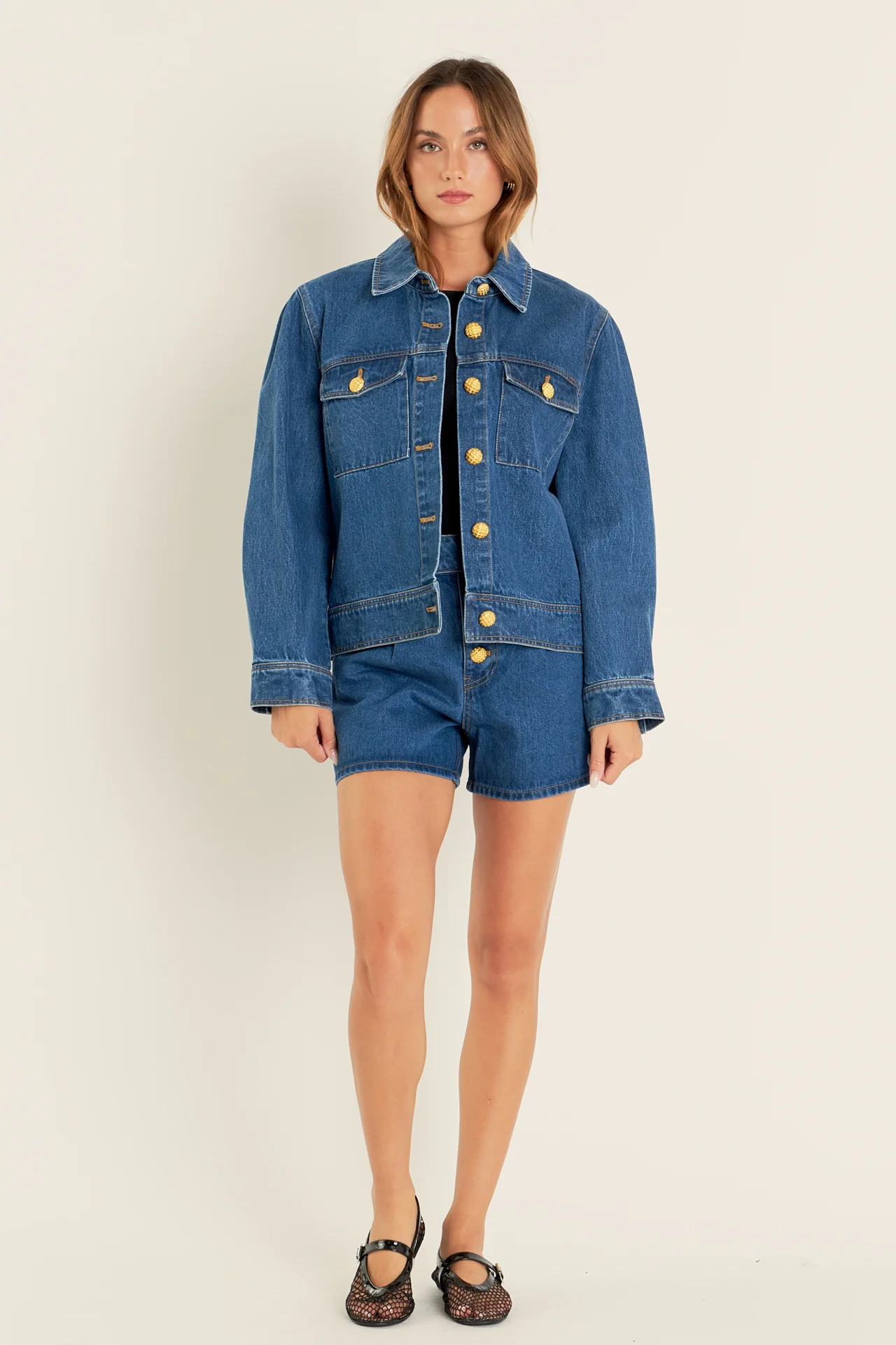 Buttoned Denim Shorts - Image 10