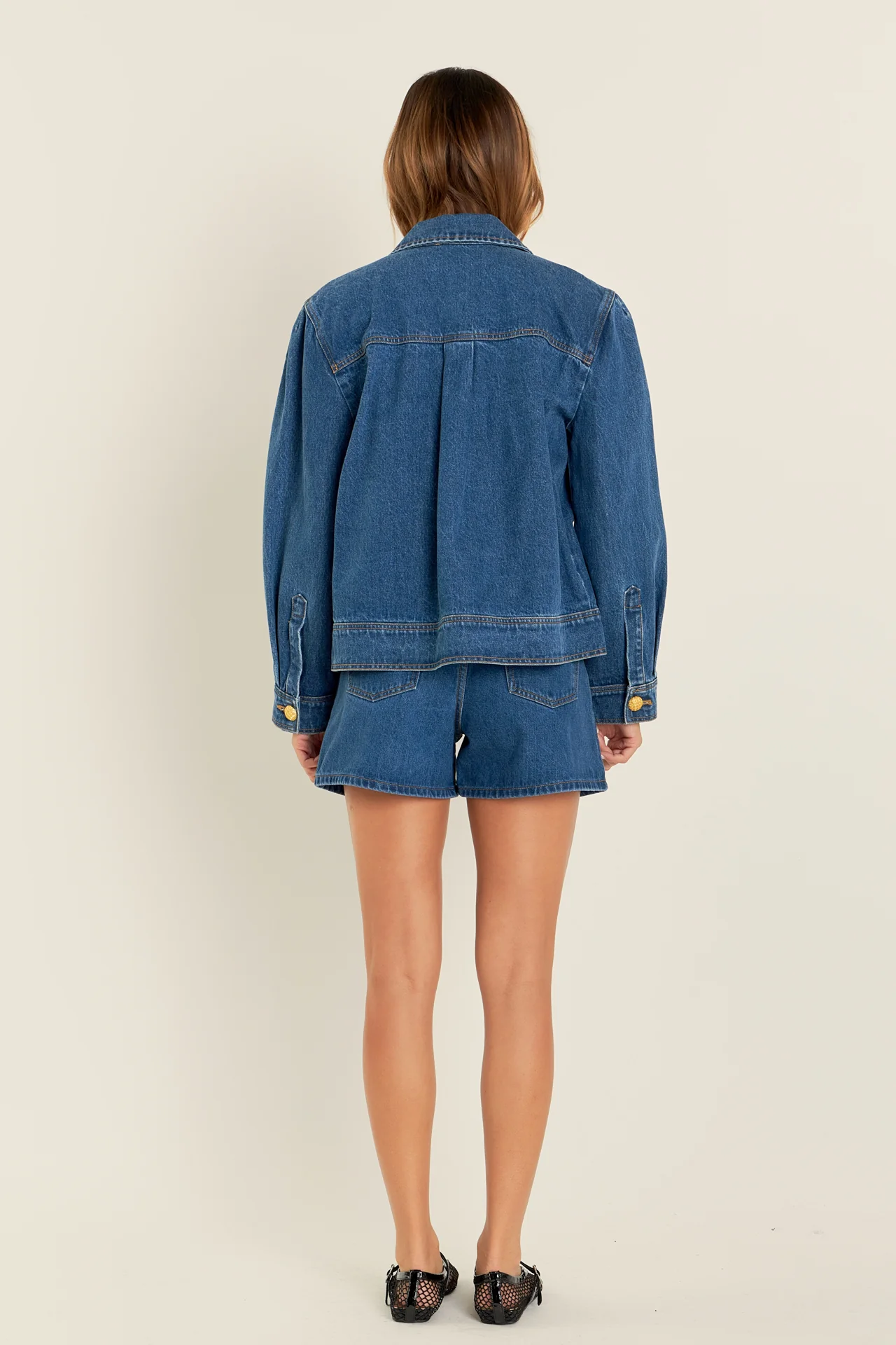 Buttoned Denim Shorts - Image 13
