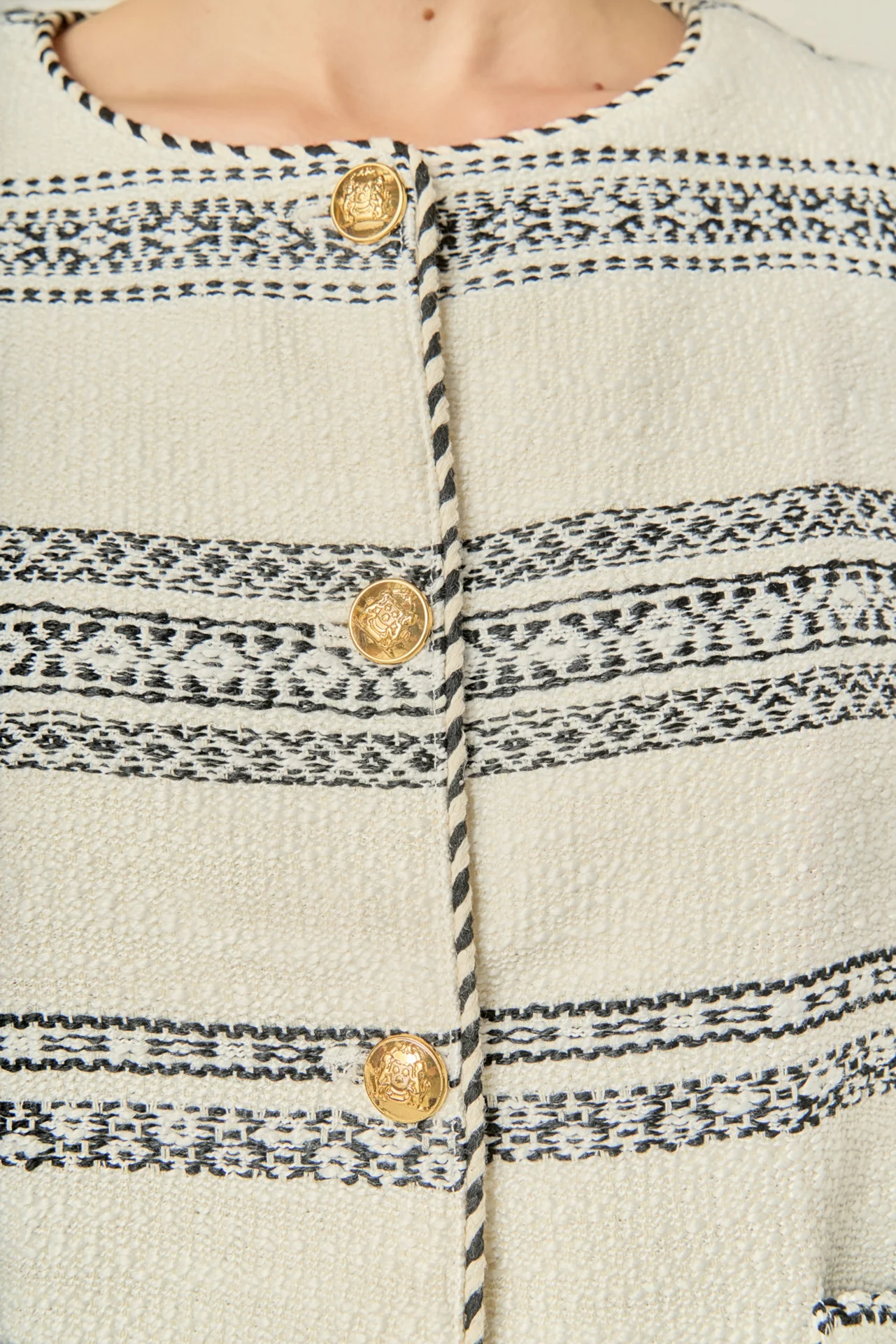Sienna Striped Tweed Cardigan - Image 3