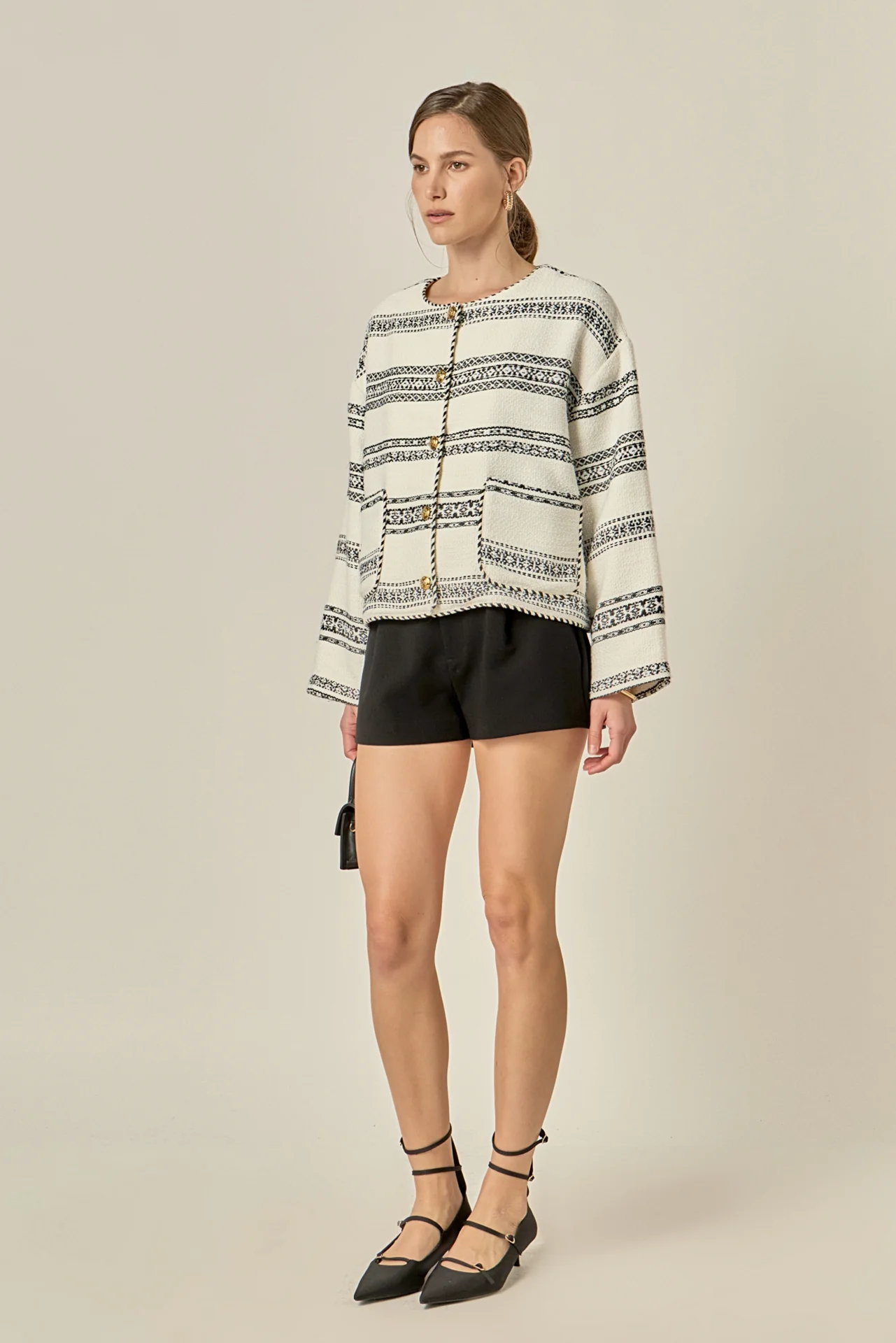 Sienna Striped Tweed Cardigan - Image 5