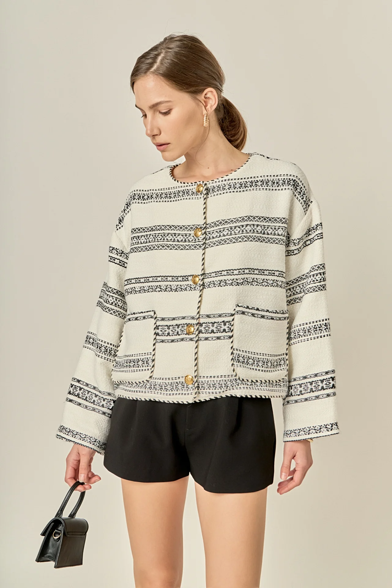 Sienna Striped Tweed Cardigan - Image 7