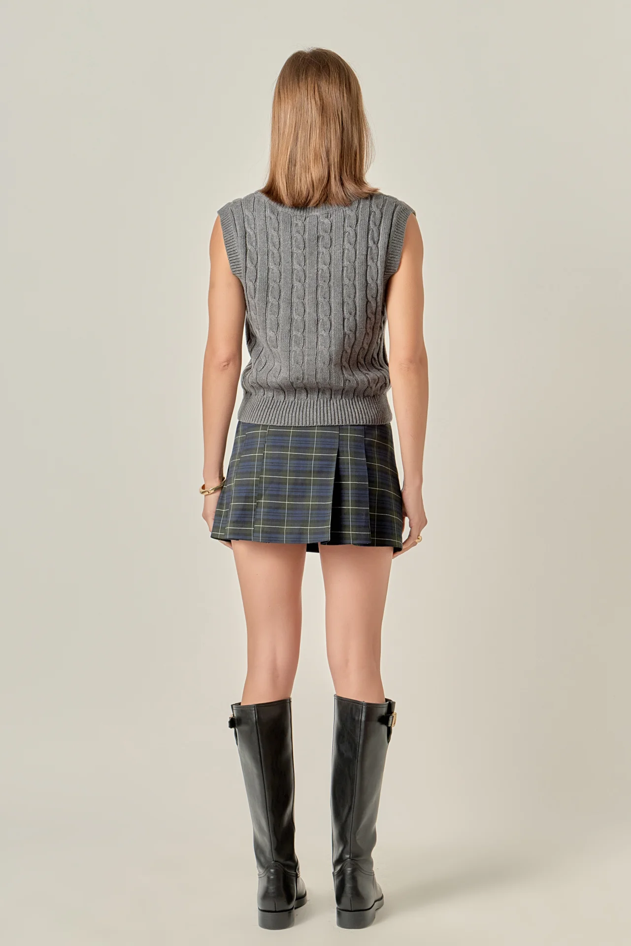 Madeline Check Pleated Mini Skort - Image 10