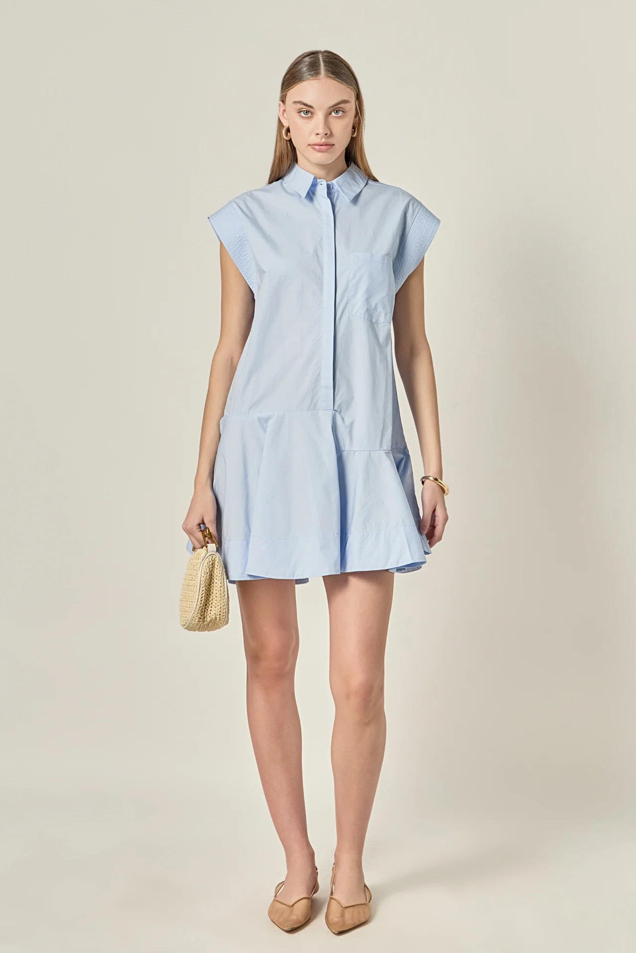 Collar Flare Skirt Dress