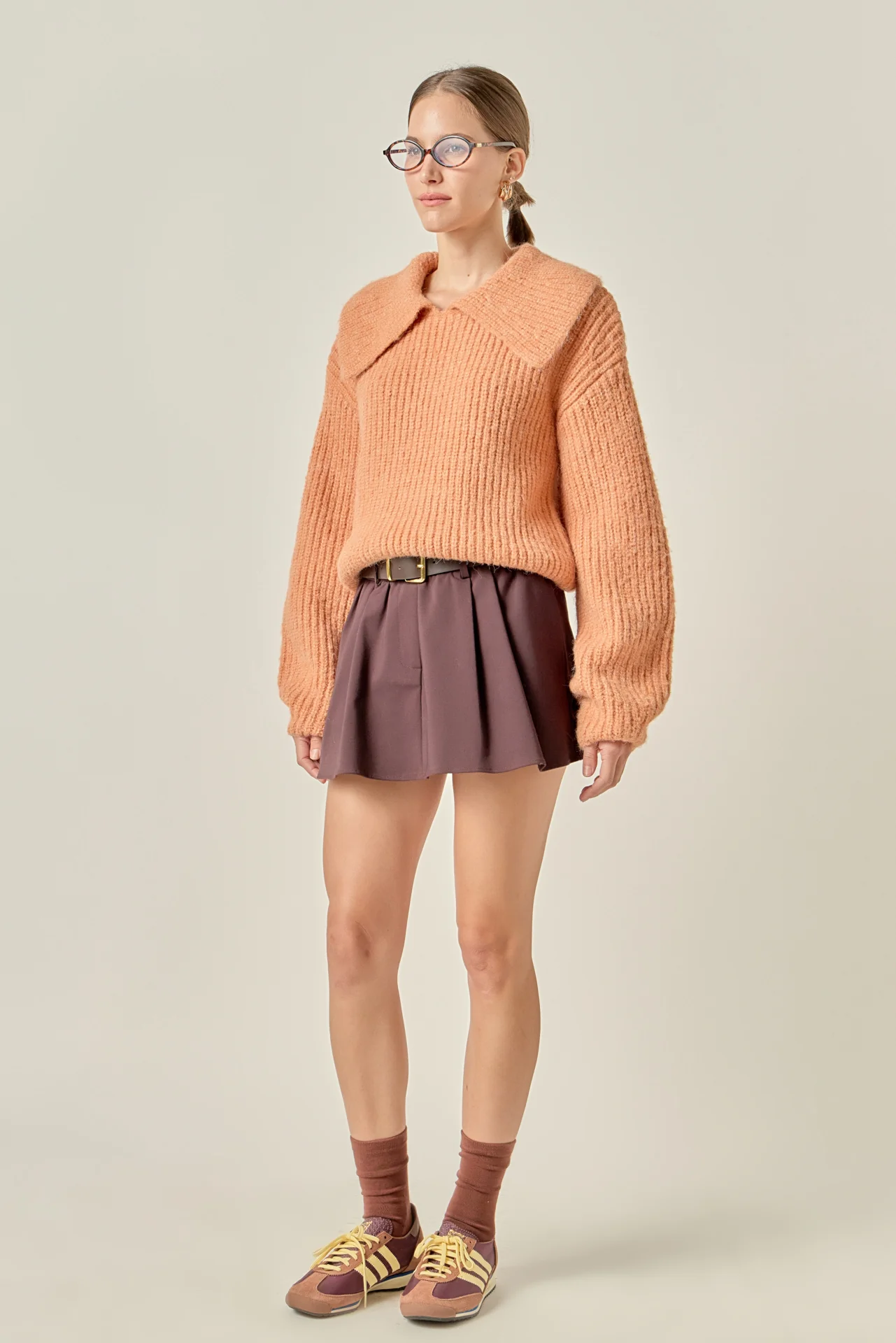 Collared Rib Chunky Sweater