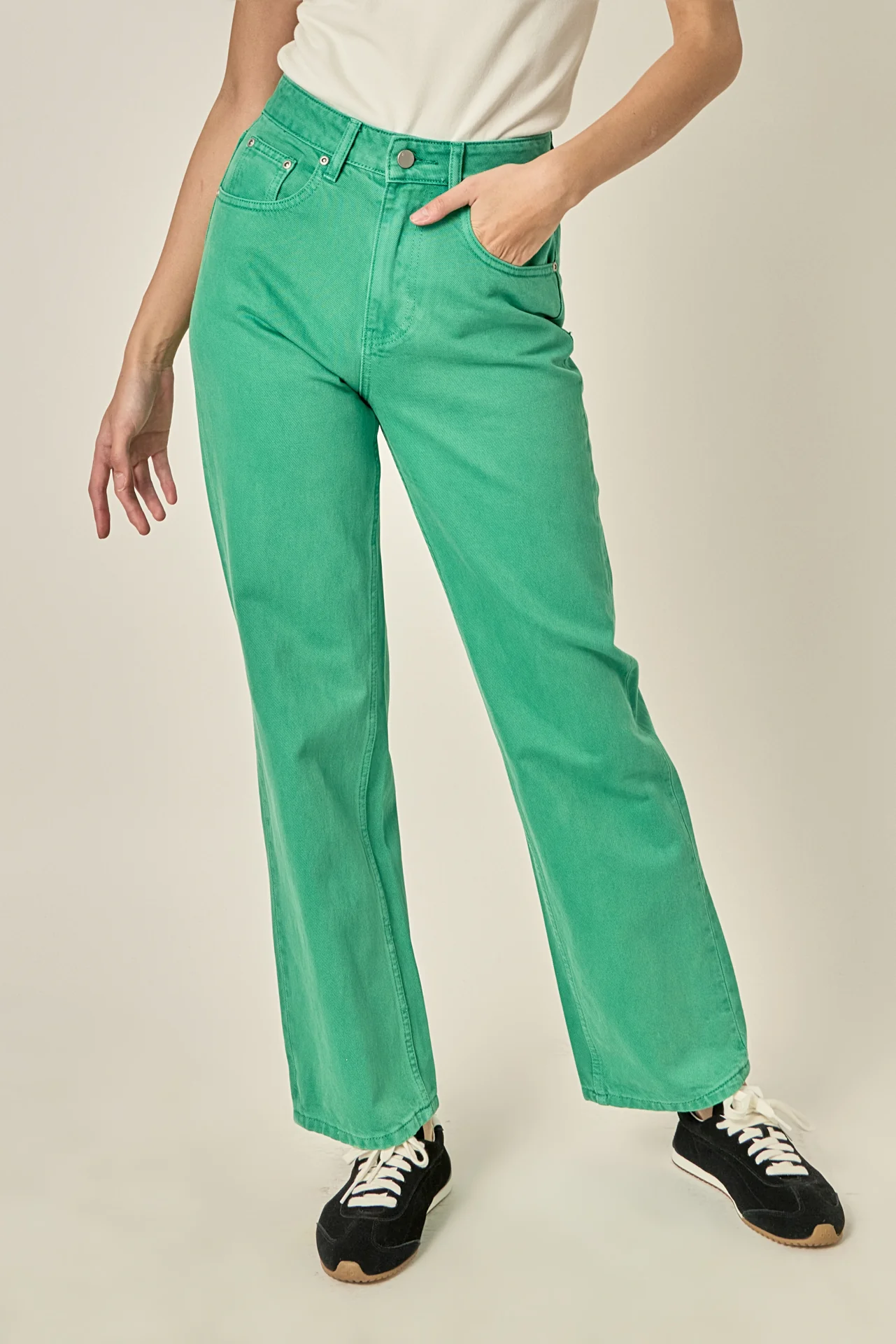 Color Full Length Wide Leg Jean - Image 5