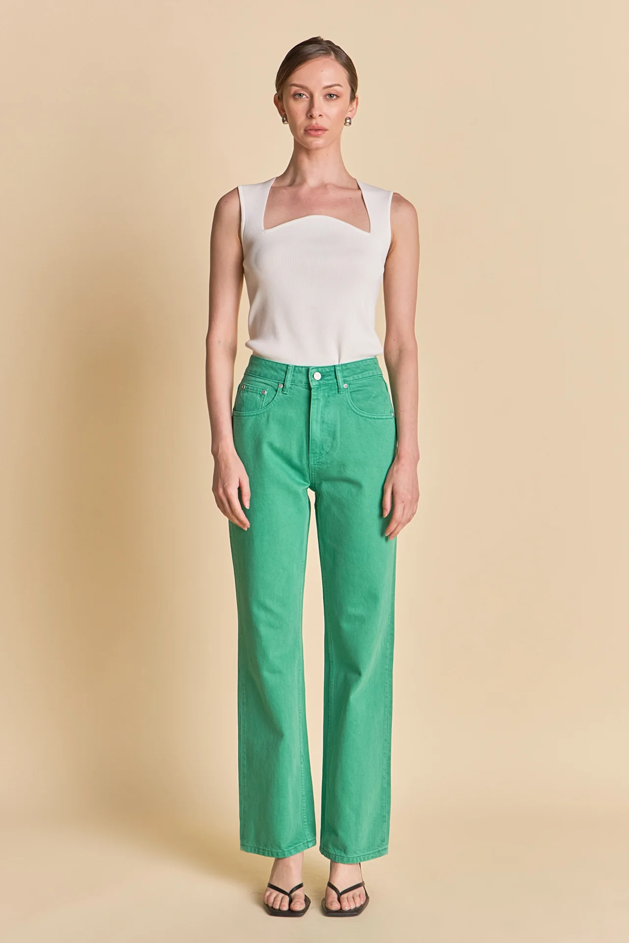 Color Full Length Wide Leg Jean - Image 6