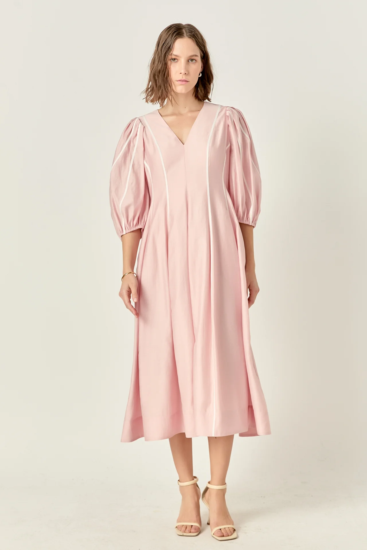 Contrast Binding Midi Dress