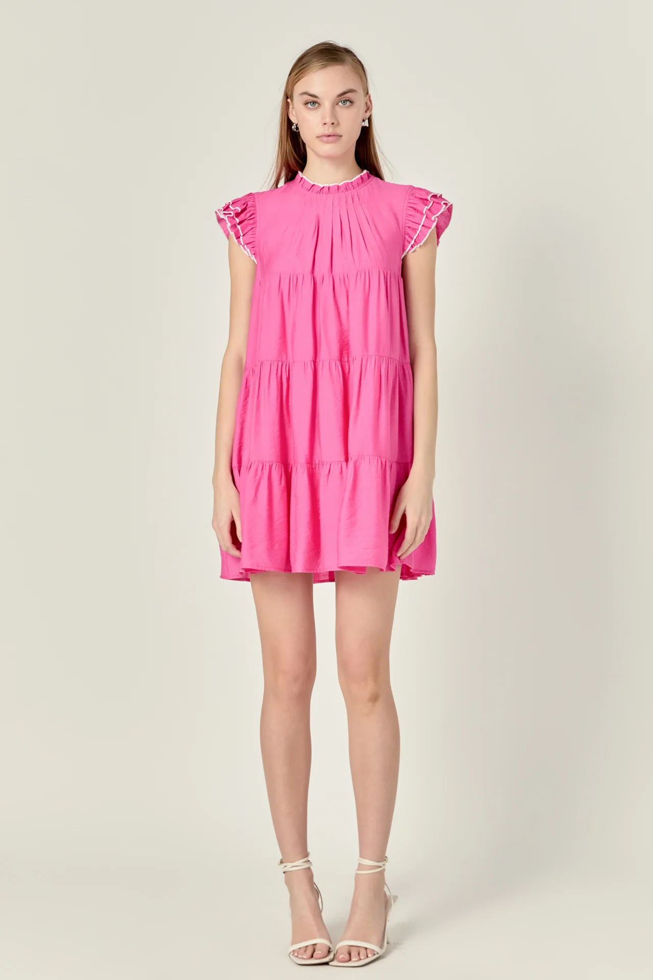 Contrast Merrow Babydoll Dress