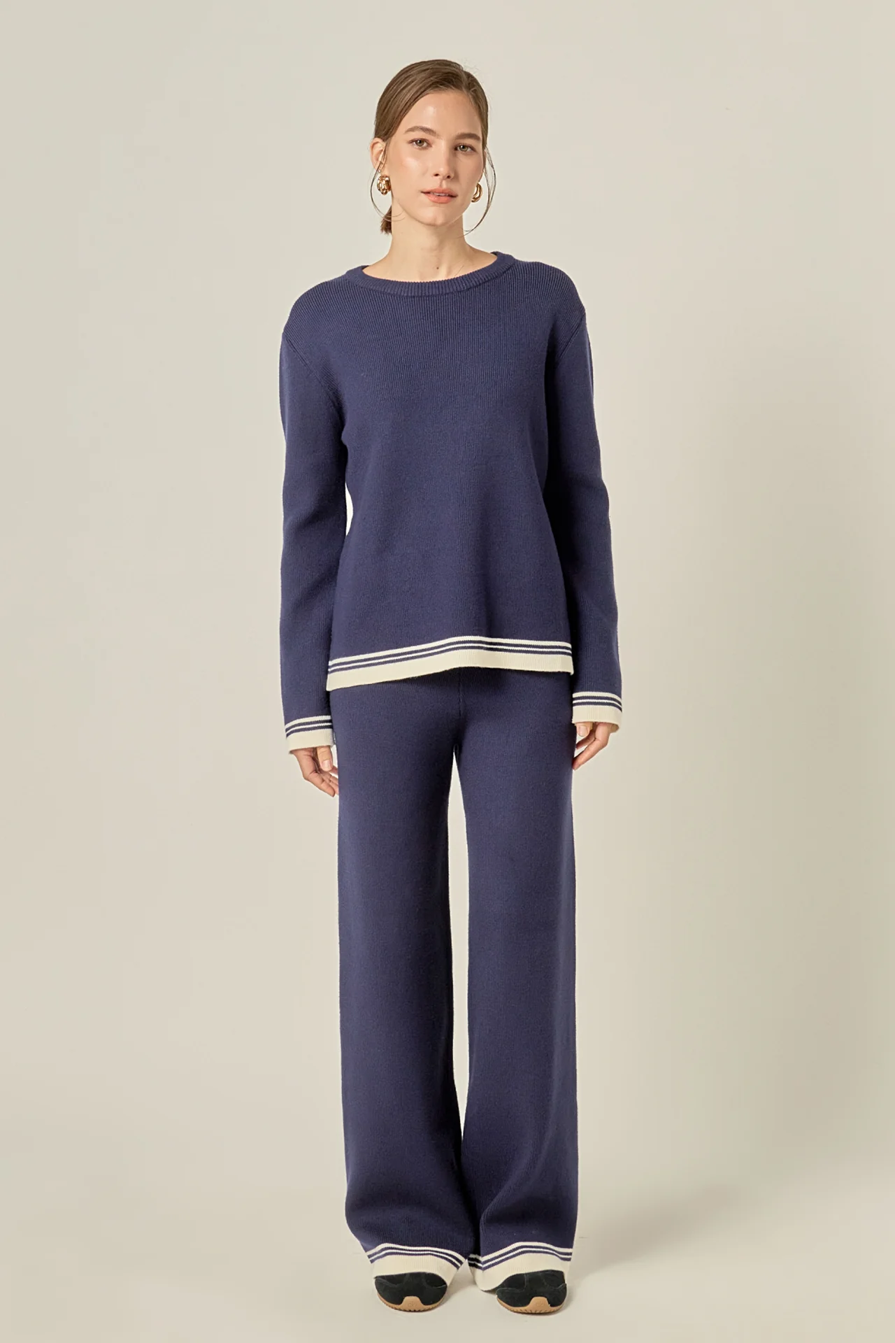 Contrast Stripe Detail Knit Top