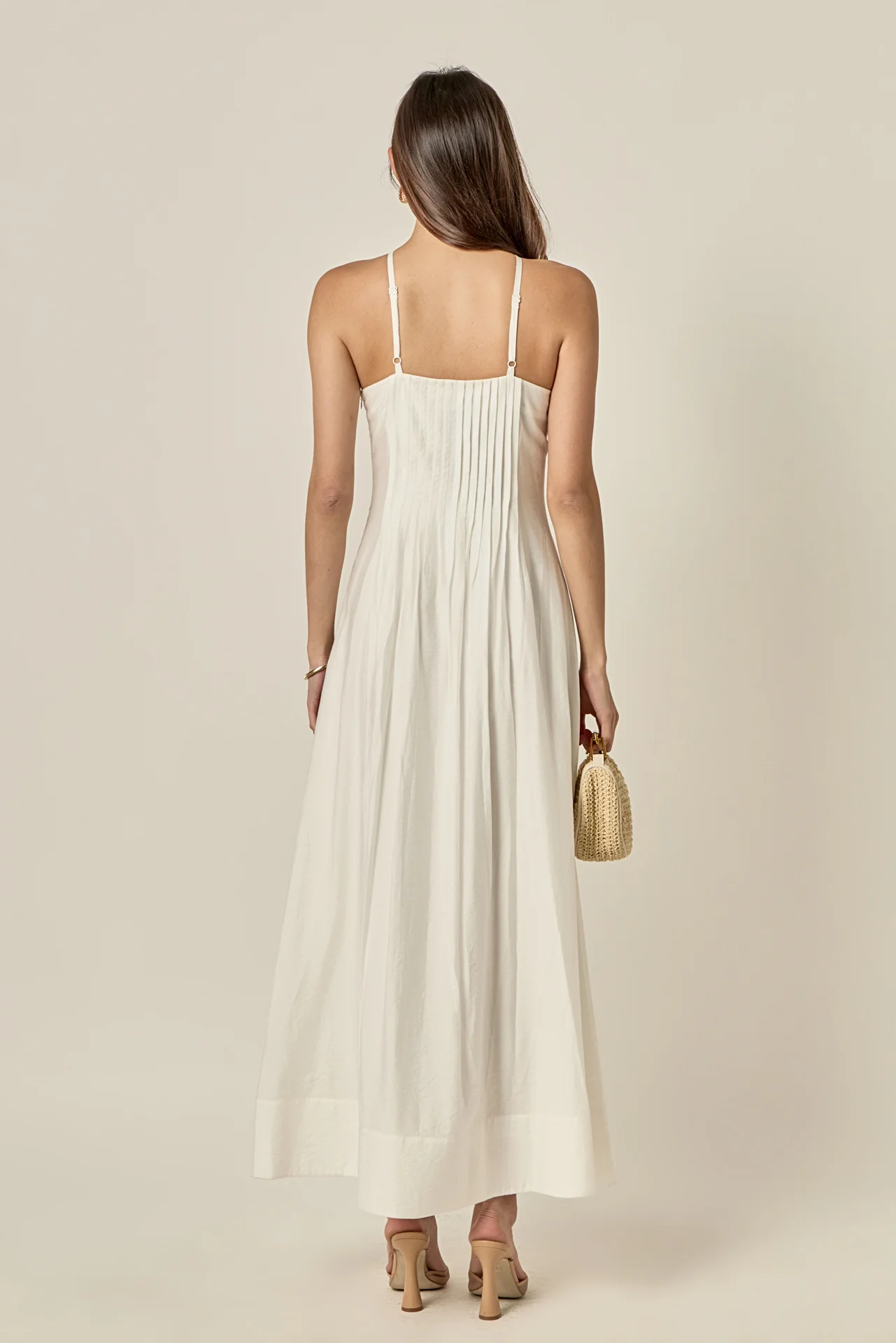 Crochet Flower Trim Halter Maxi Dress - Image 5