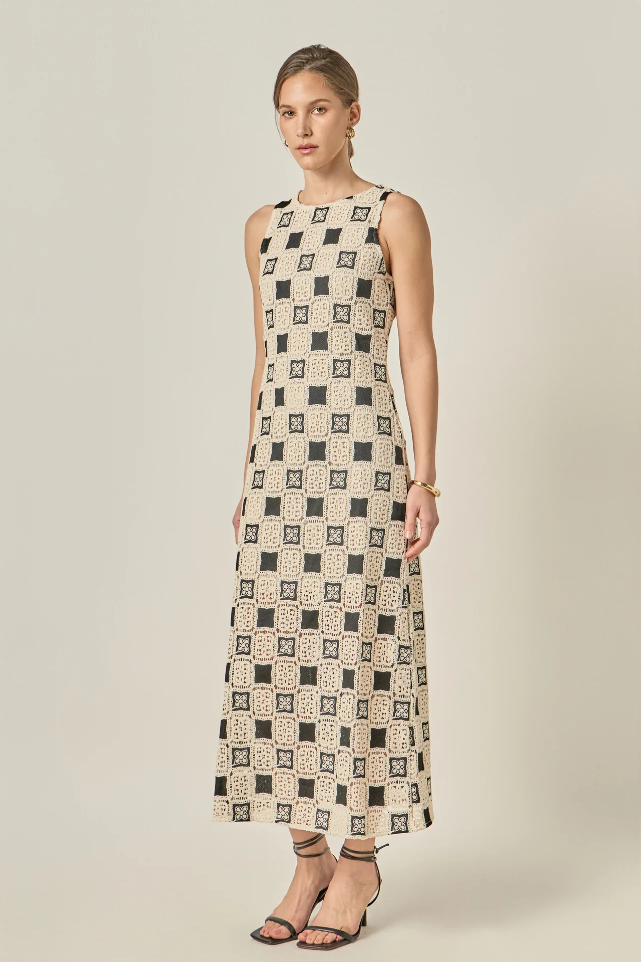Crochet Patchwork Sleeveless Dress - Image 4