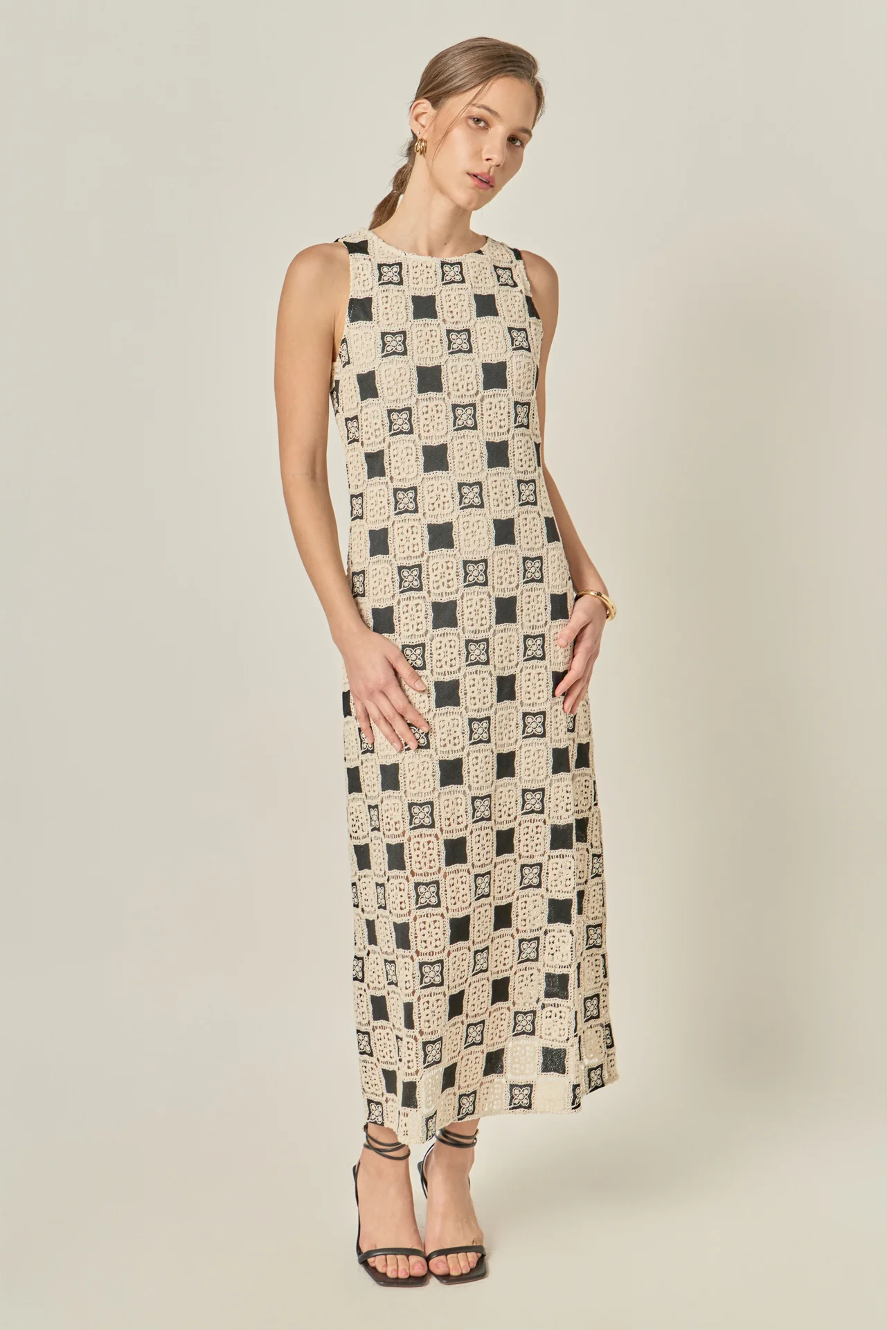 Crochet Patchwork Sleeveless Dress - Image 6