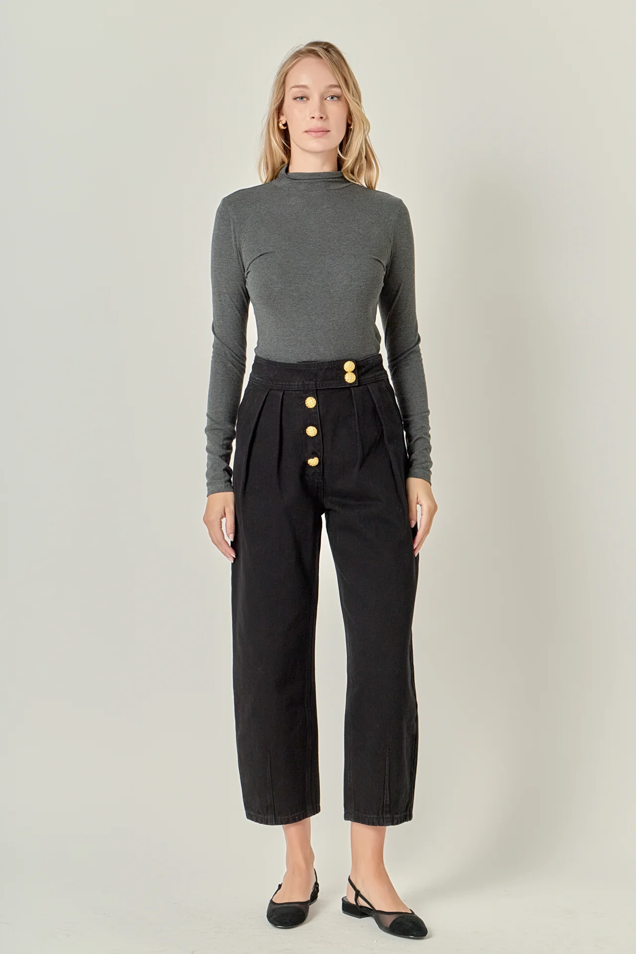 Premium Denim Cropped Trousers