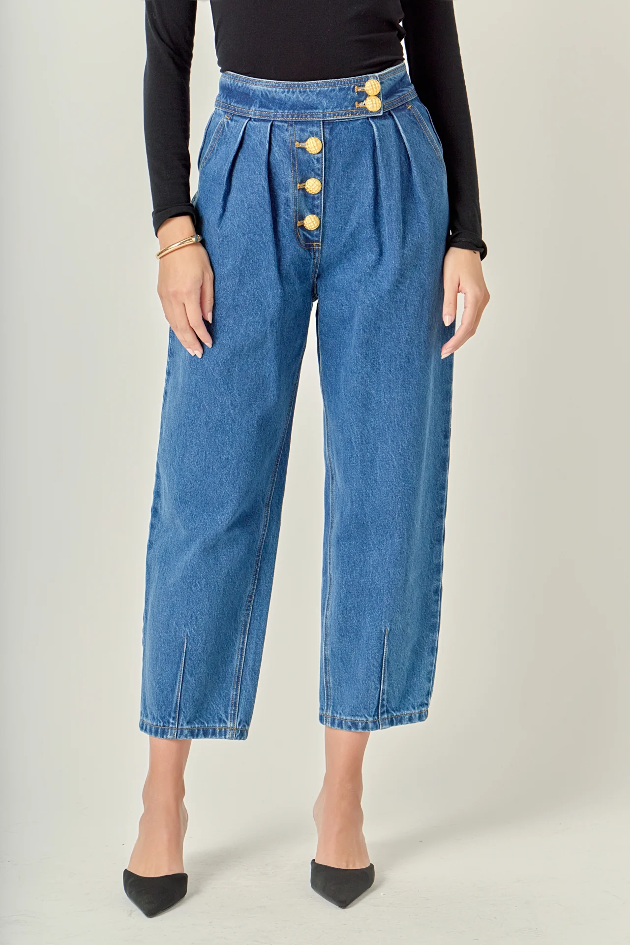 Premium Denim Cropped Trousers - Image 10
