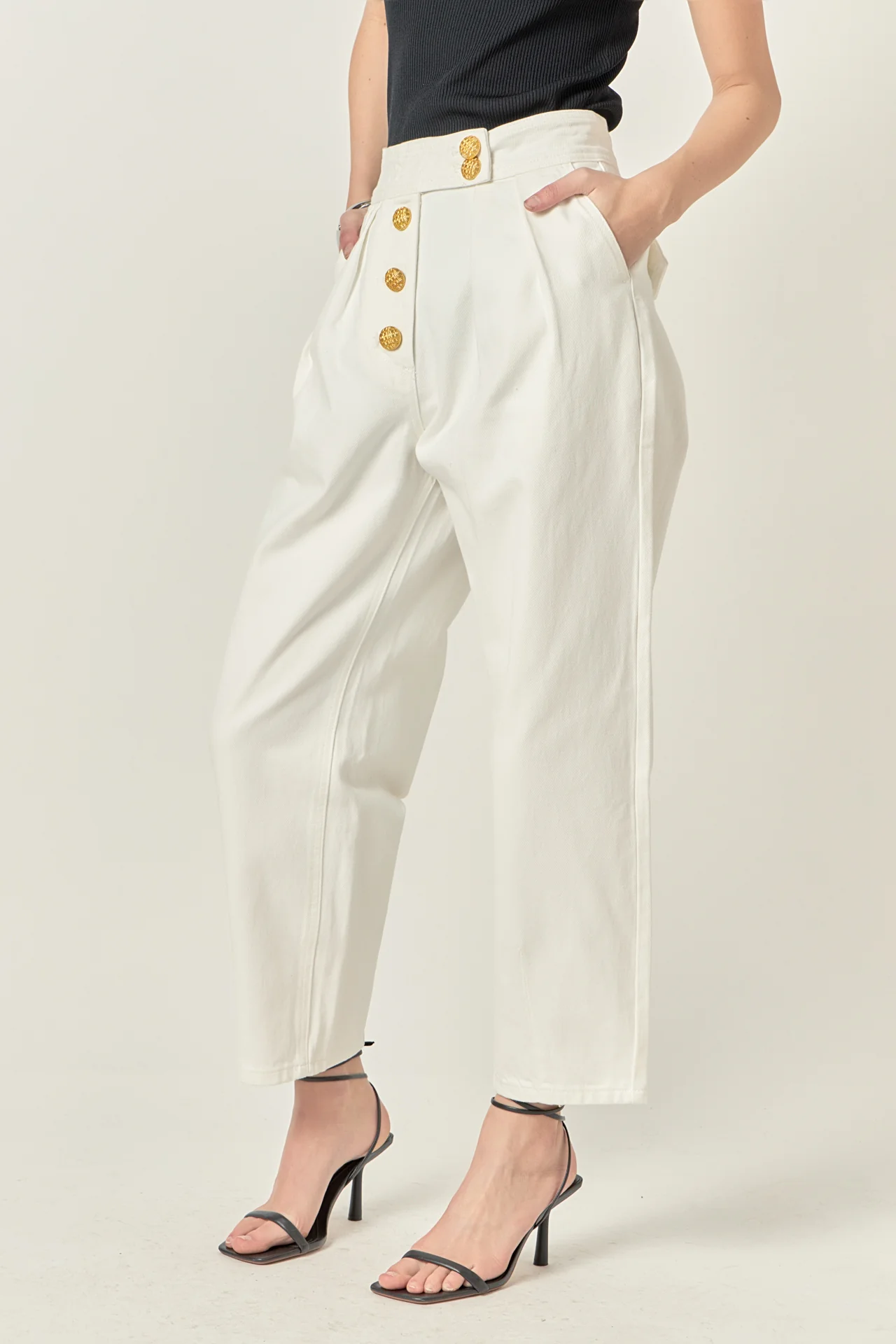 Premium Denim Cropped Trousers - Image 12