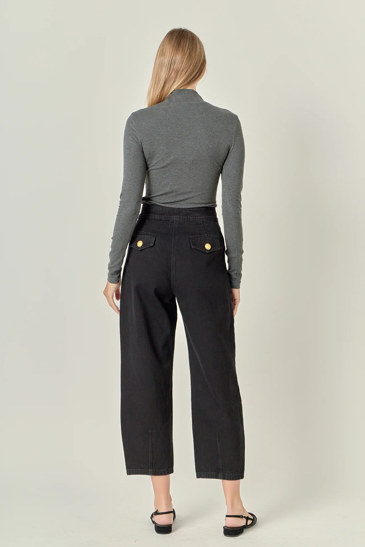 Premium Denim Cropped Trousers - Image 3