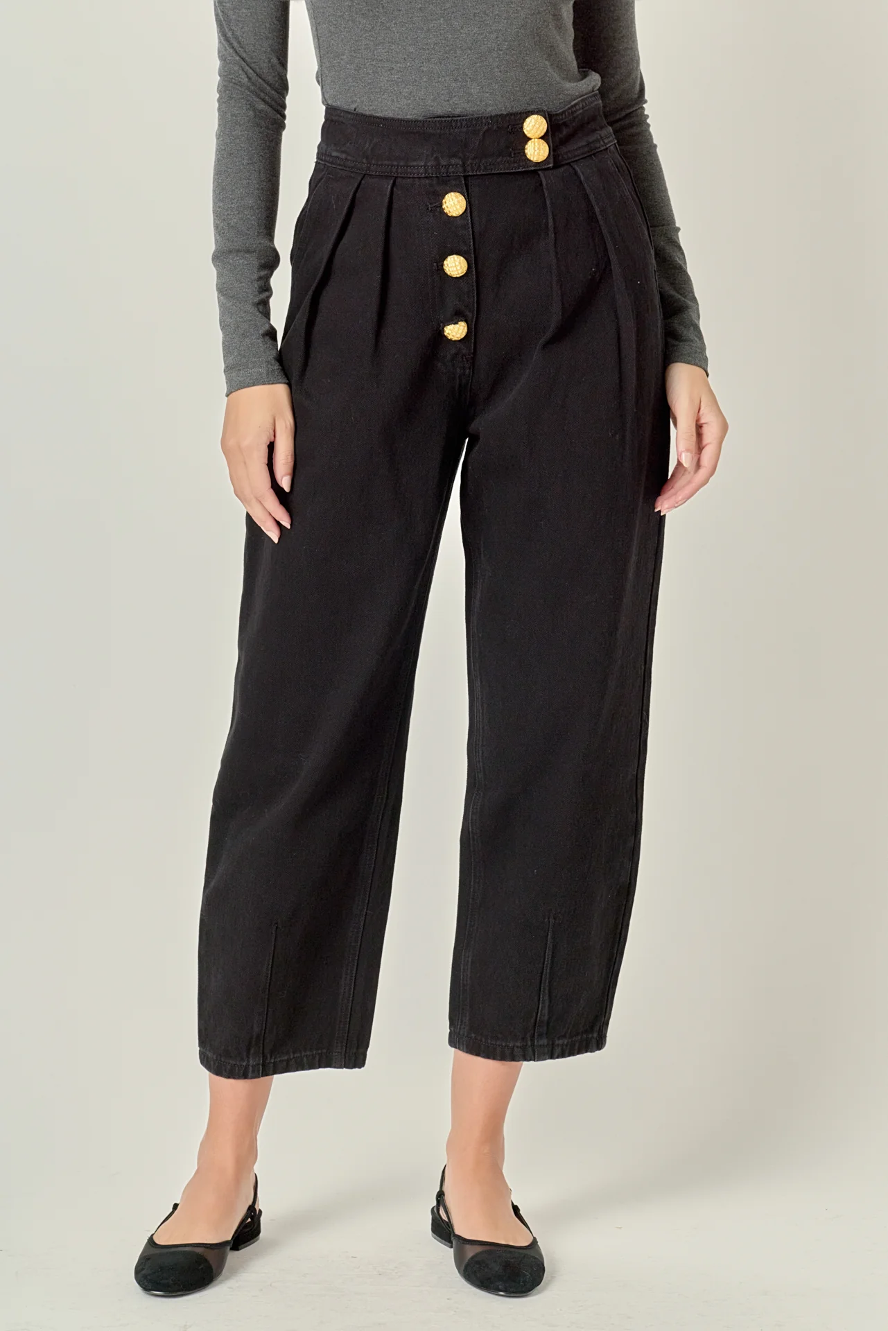 Premium Denim Cropped Trousers - Image 4