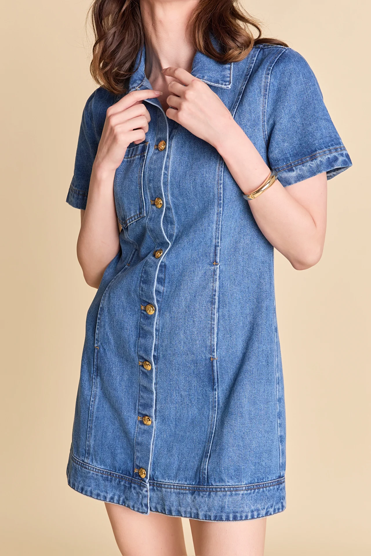Classic Denim Mini Dress - Image 10