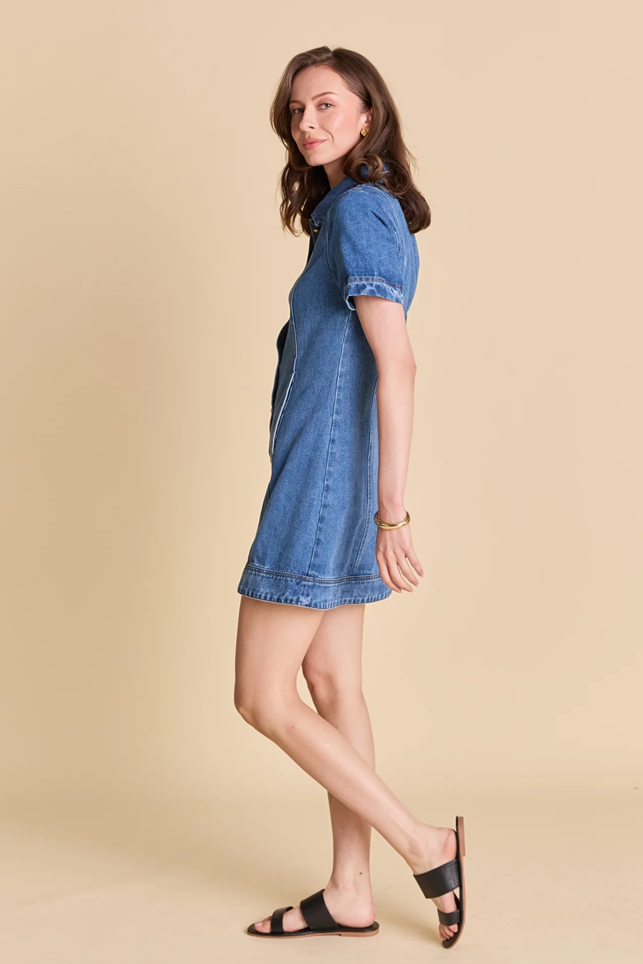Classic Denim Mini Dress - Image 11