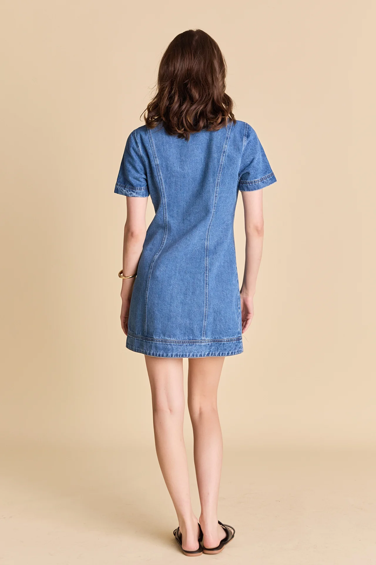 Classic Denim Mini Dress - Image 12