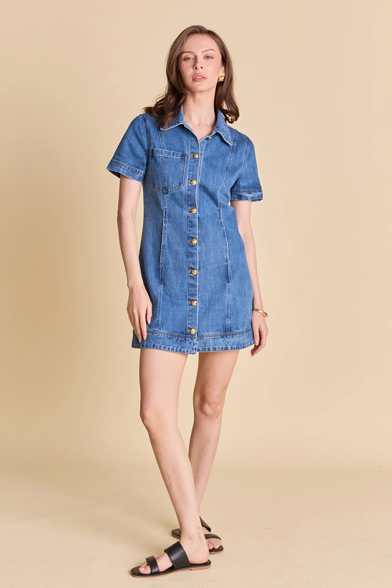 Classic Denim Mini Dress - Image 9