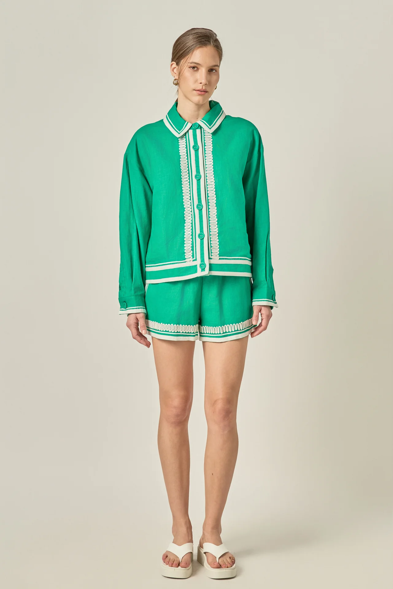 The Giselle Embroidered Shorts - Image 4
