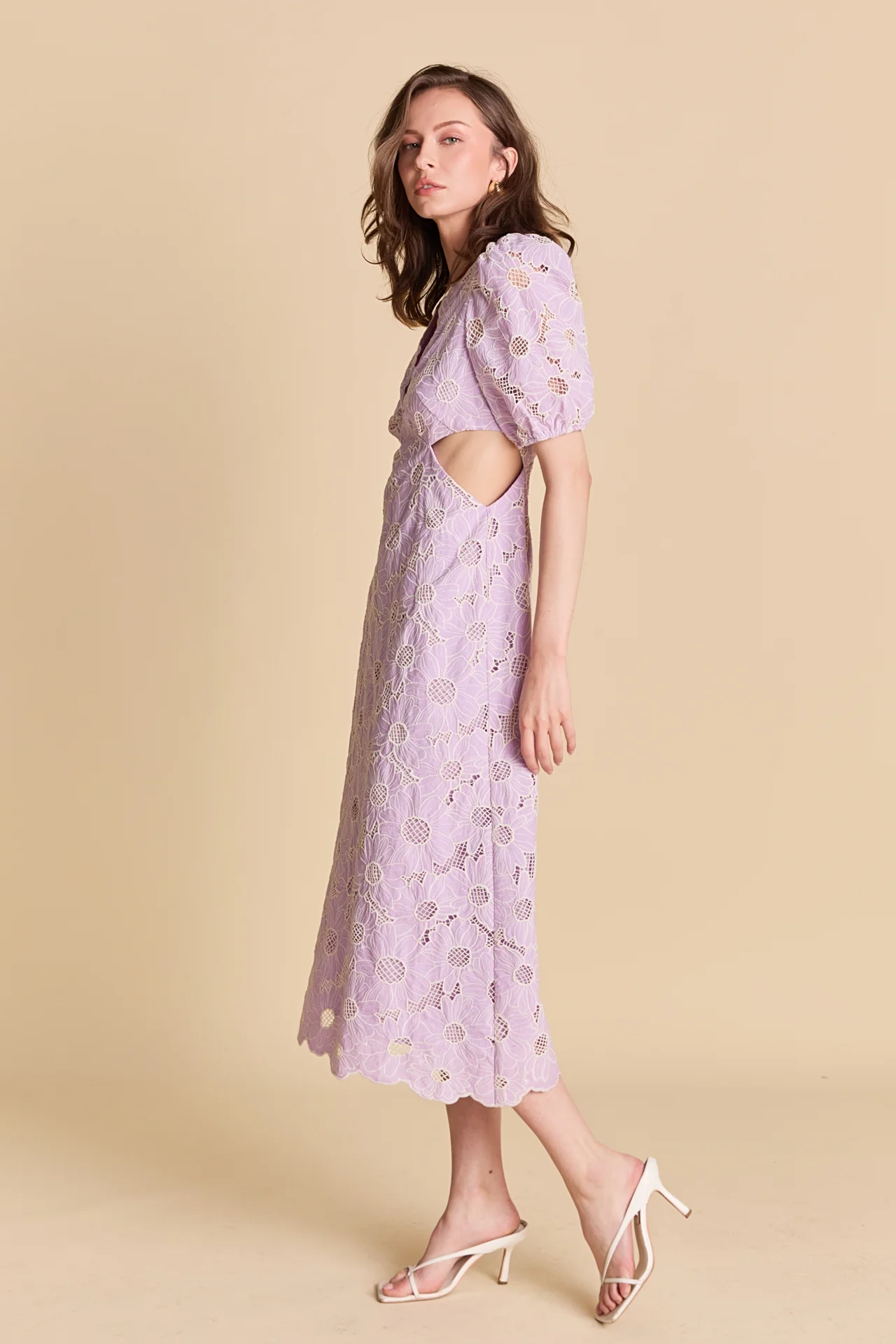 Lilac Bloom Cutout Dress - Image 3