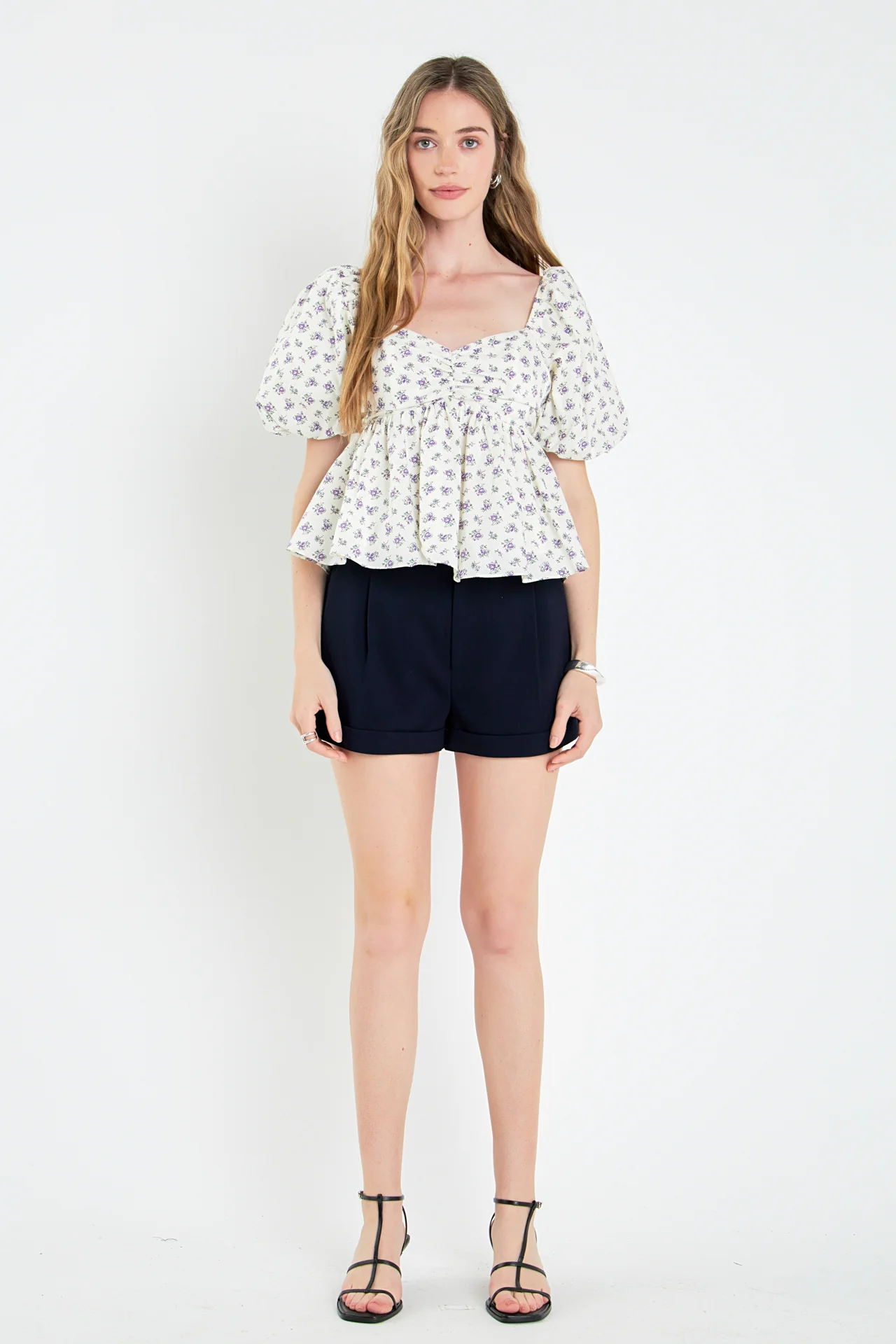 Floral Puff Sleeve Top