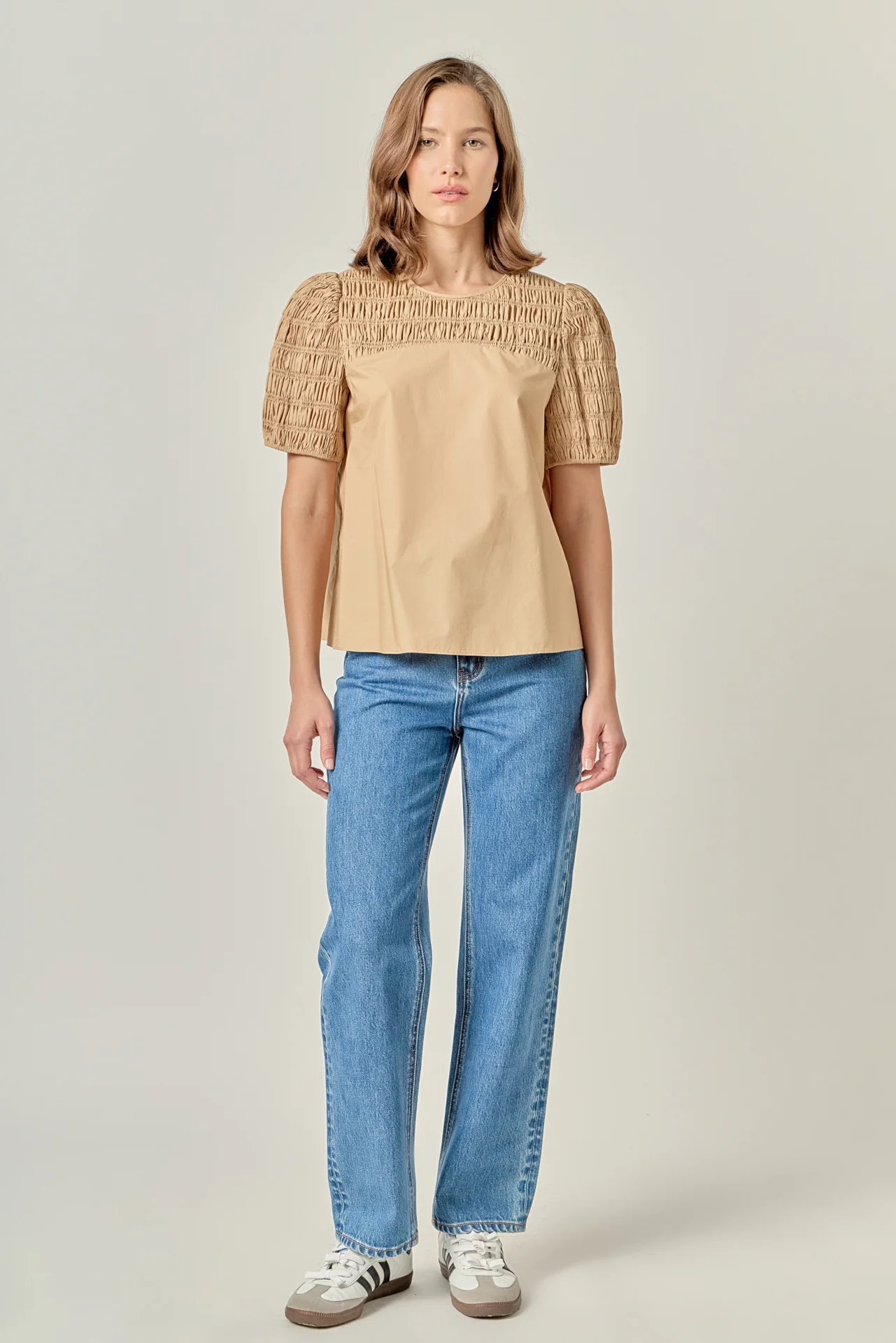 Front Cut-out Smocked Top