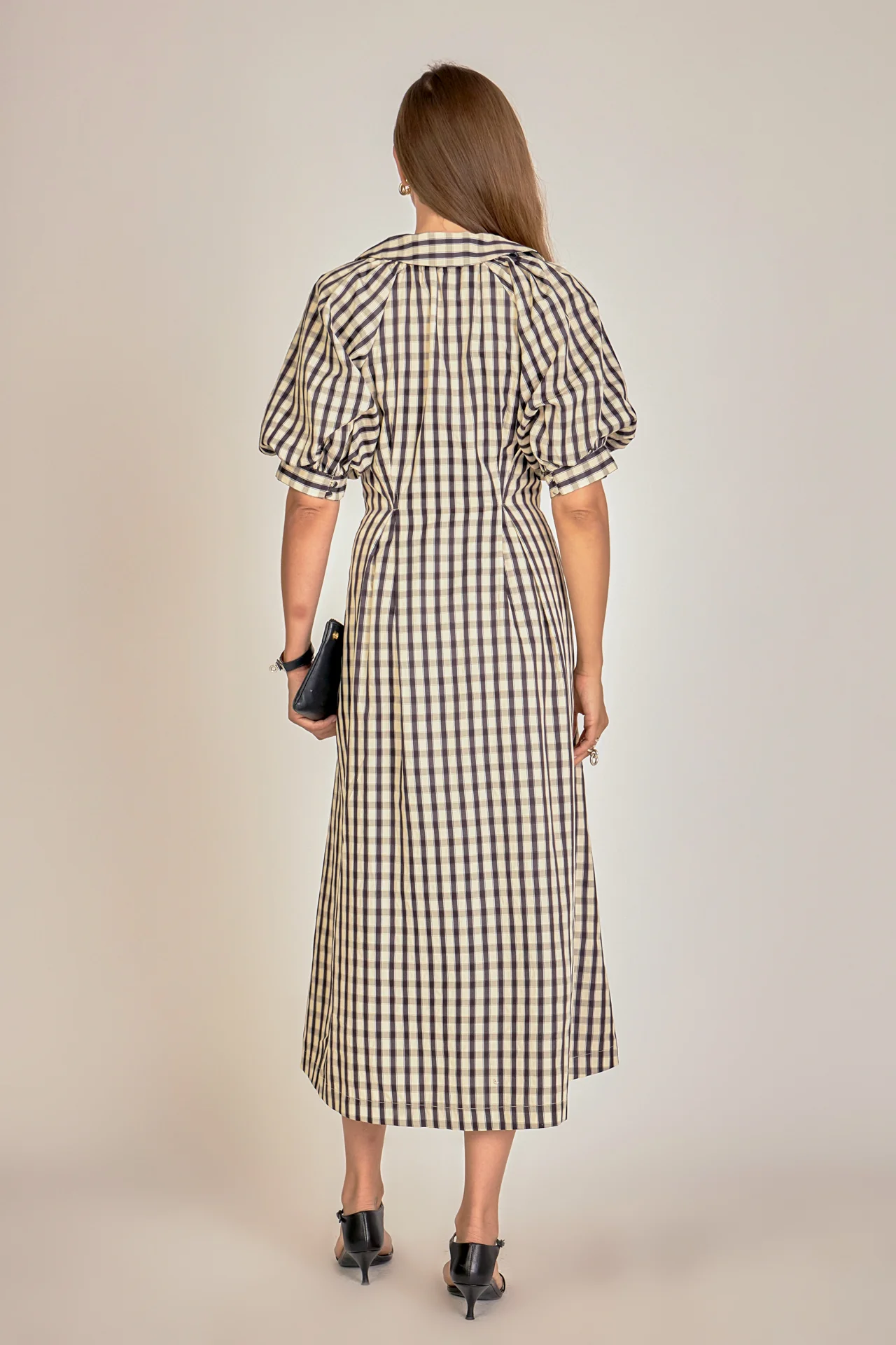Gingham Check Midi Dress - Image 10