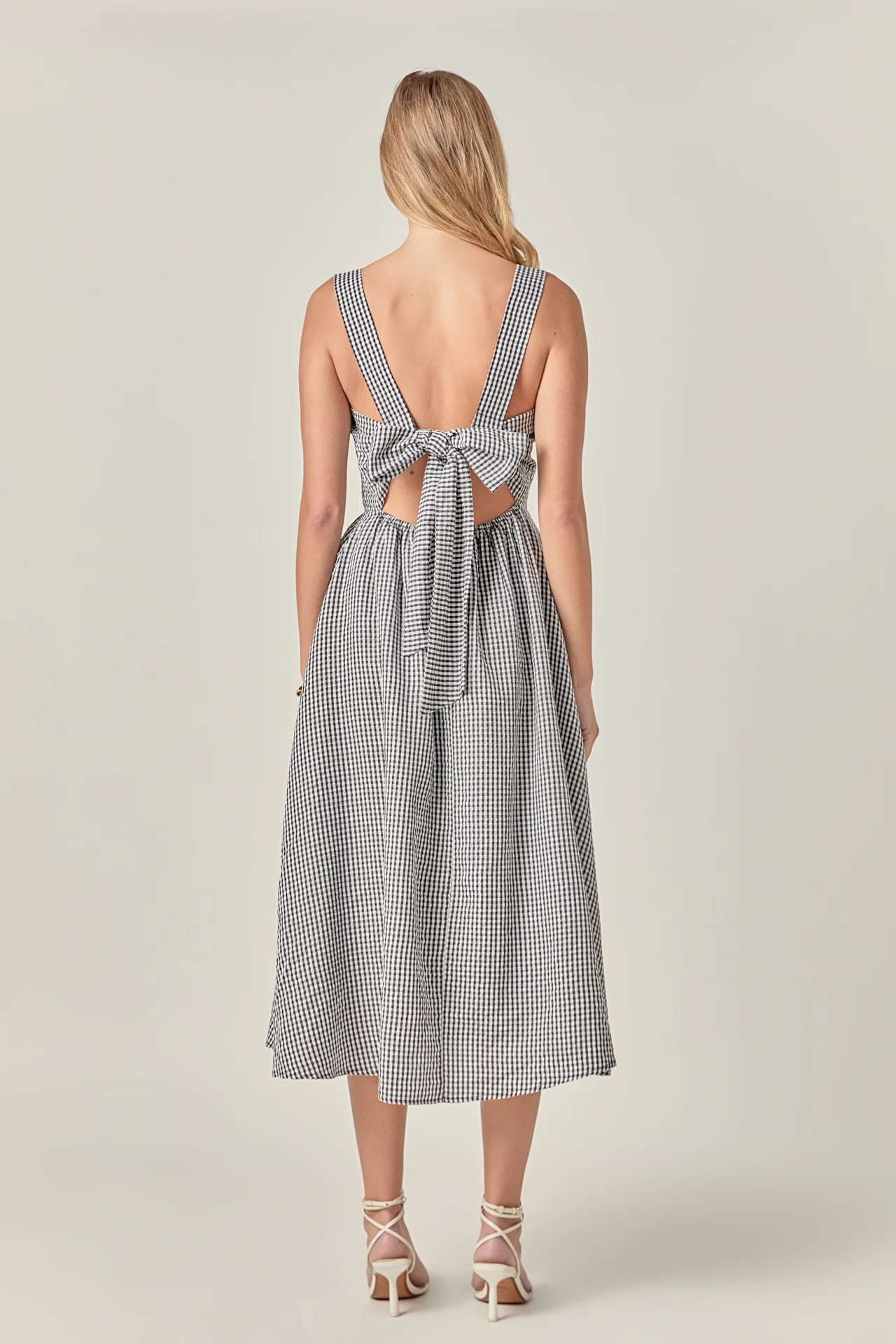 Gingham Check Square Neck Dress - Image 4