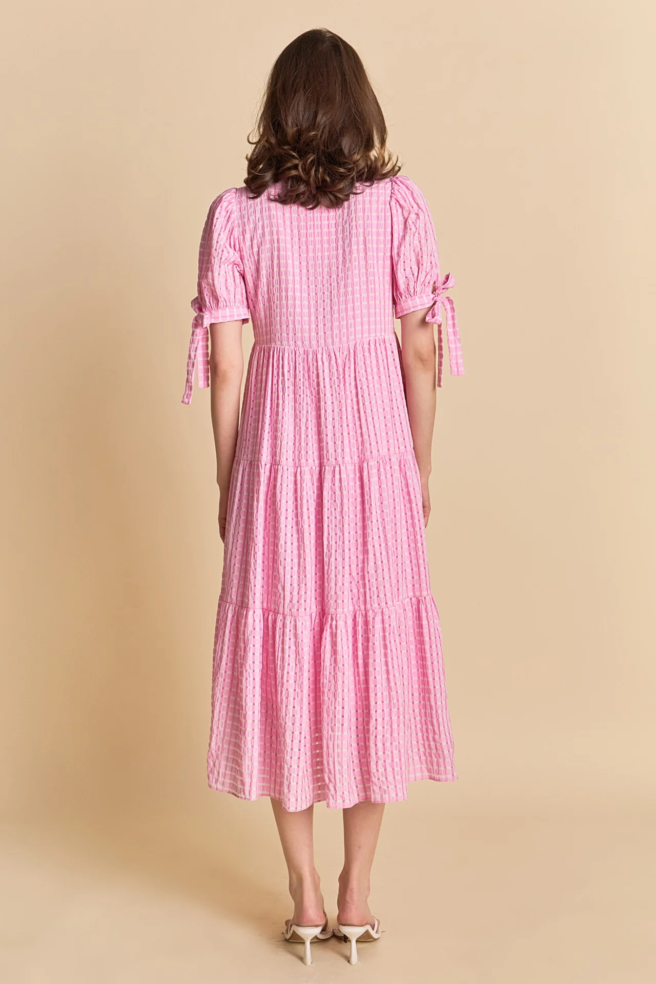 Gingham Tiered Midi Dress - Image 14