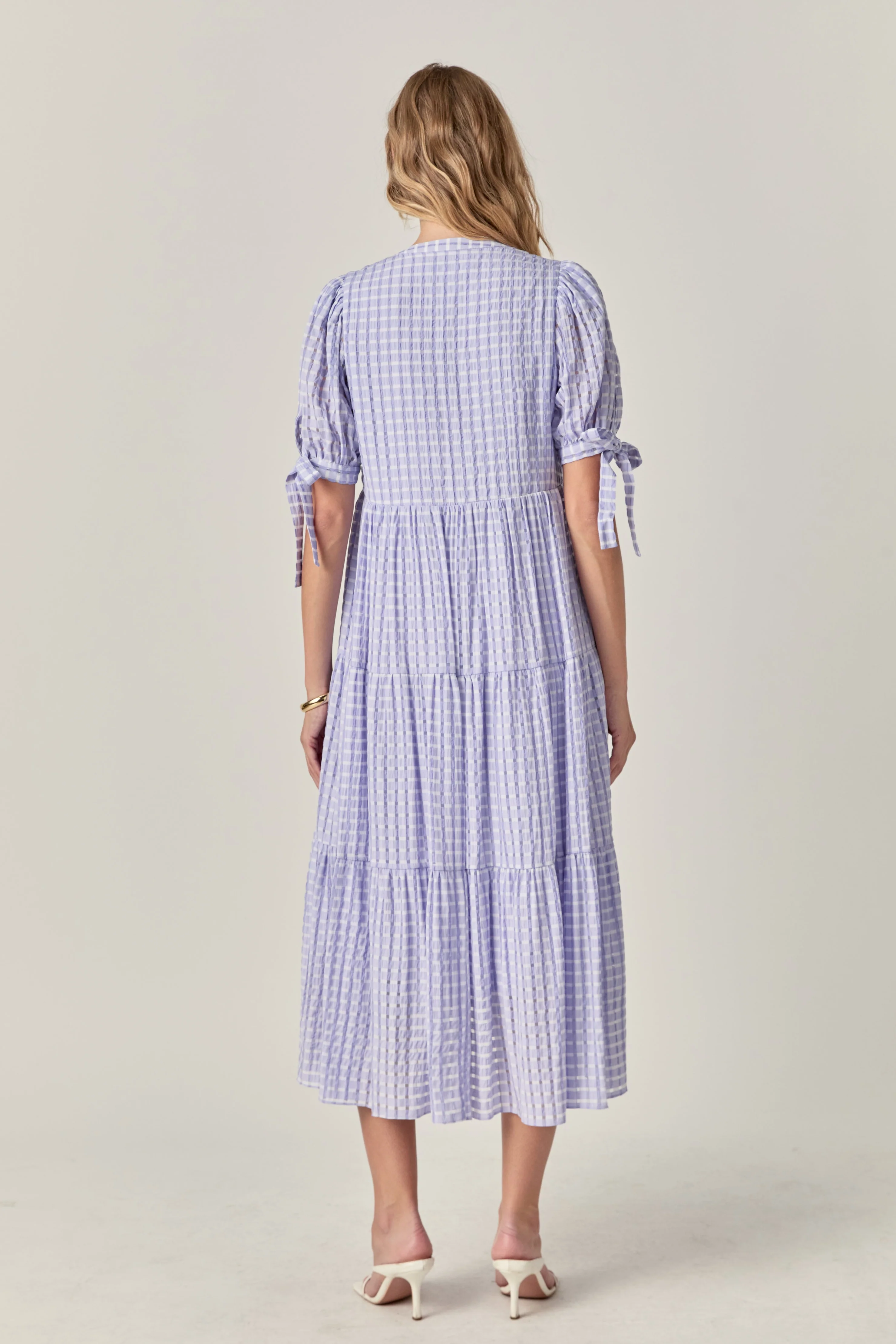 Gingham Tiered Midi Dress - Image 19