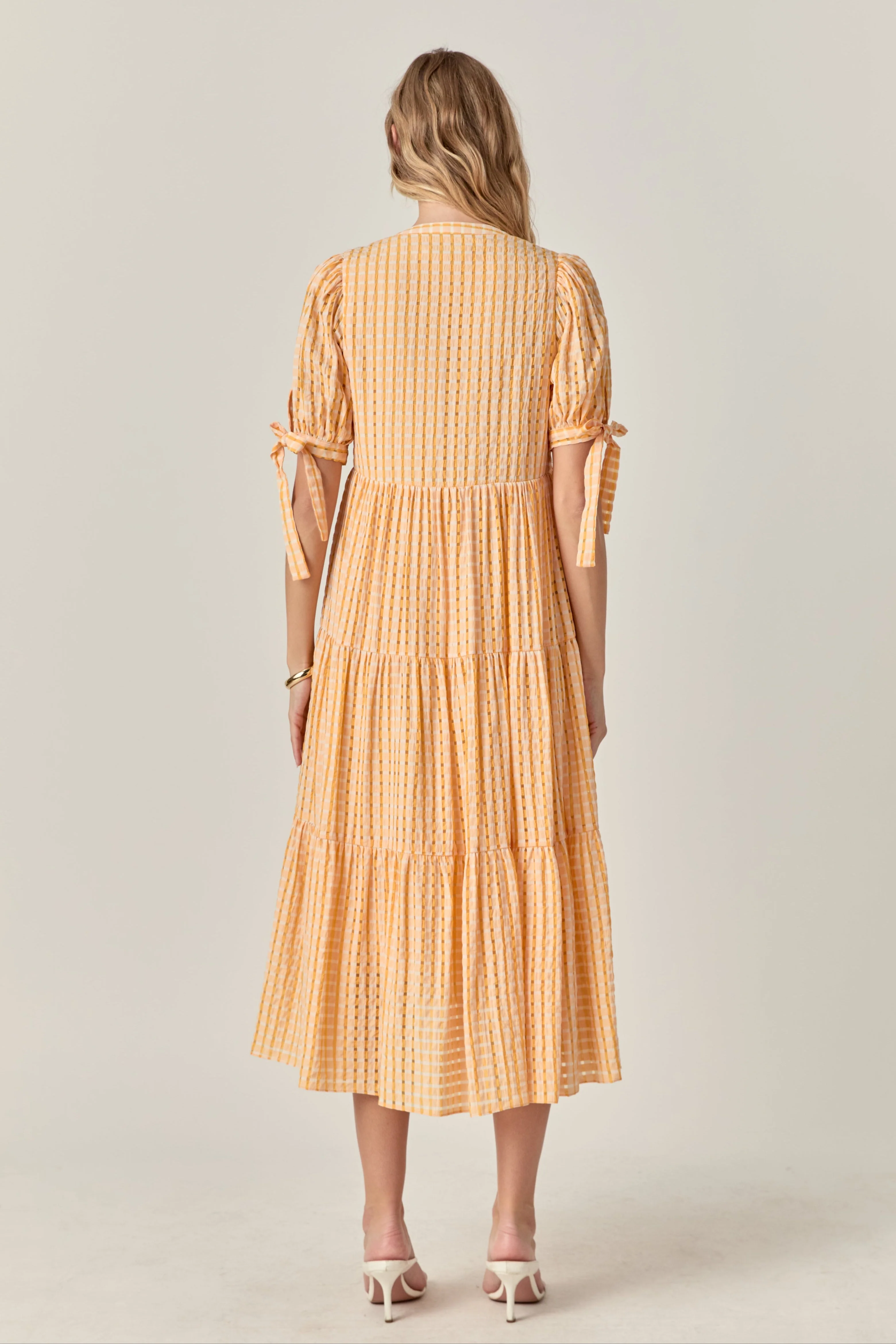 Gingham Tiered Midi Dress - Image 24
