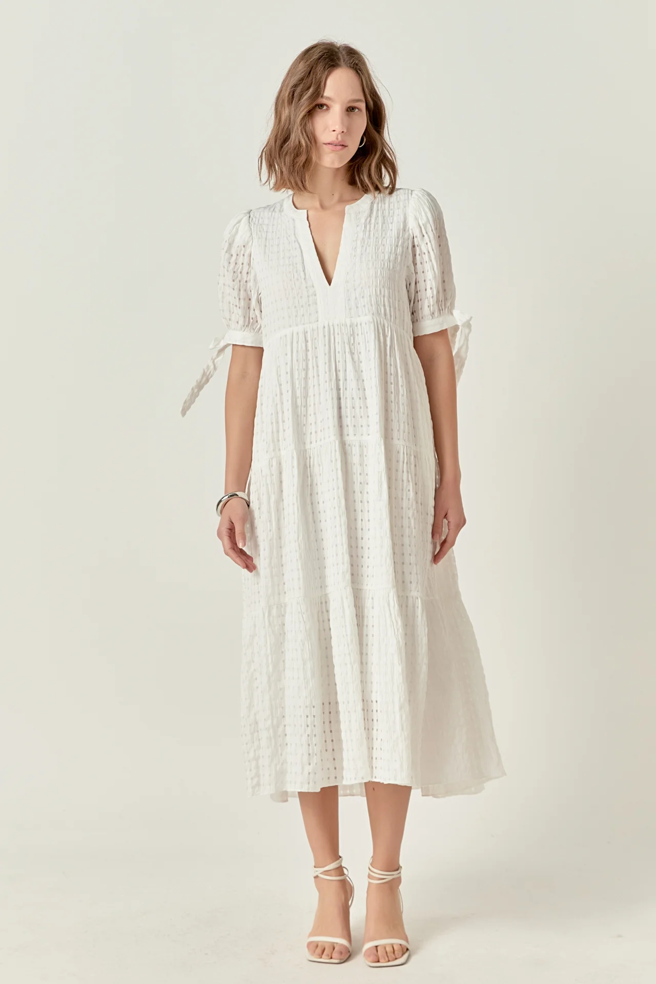 Gingham Tiered Midi Dress - Image 26