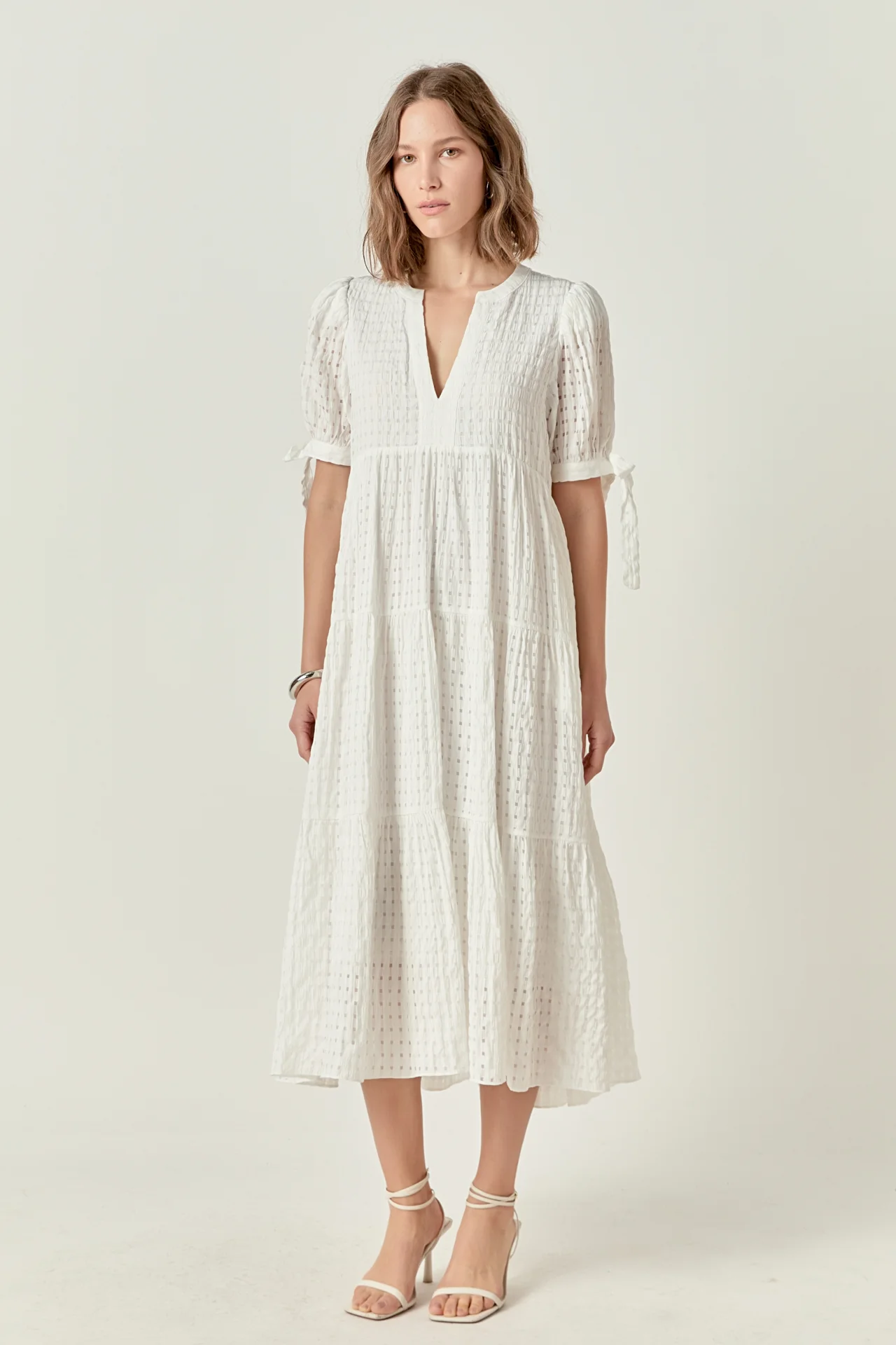 Gingham Tiered Midi Dress - Image 28