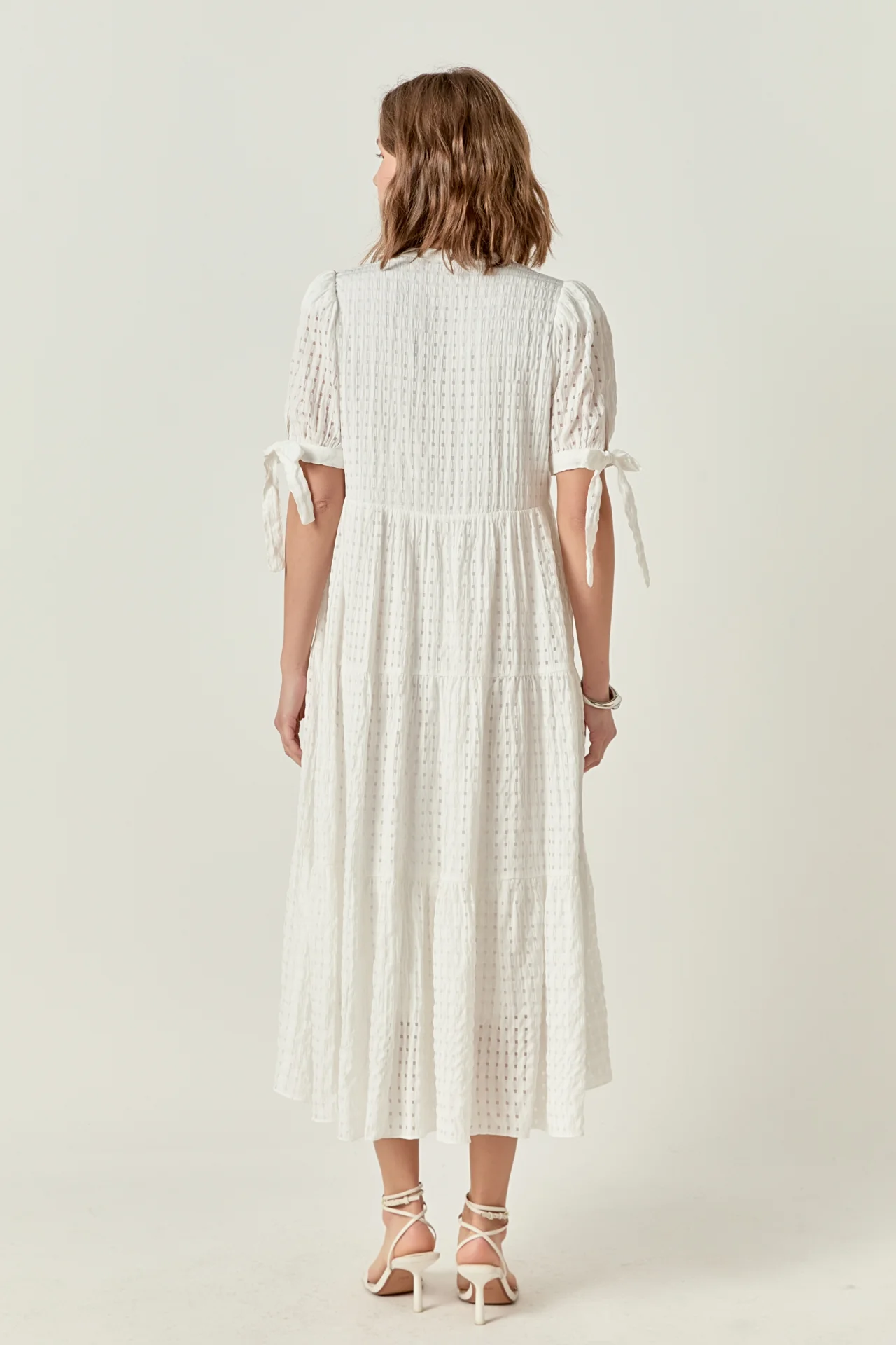 Gingham Tiered Midi Dress - Image 29