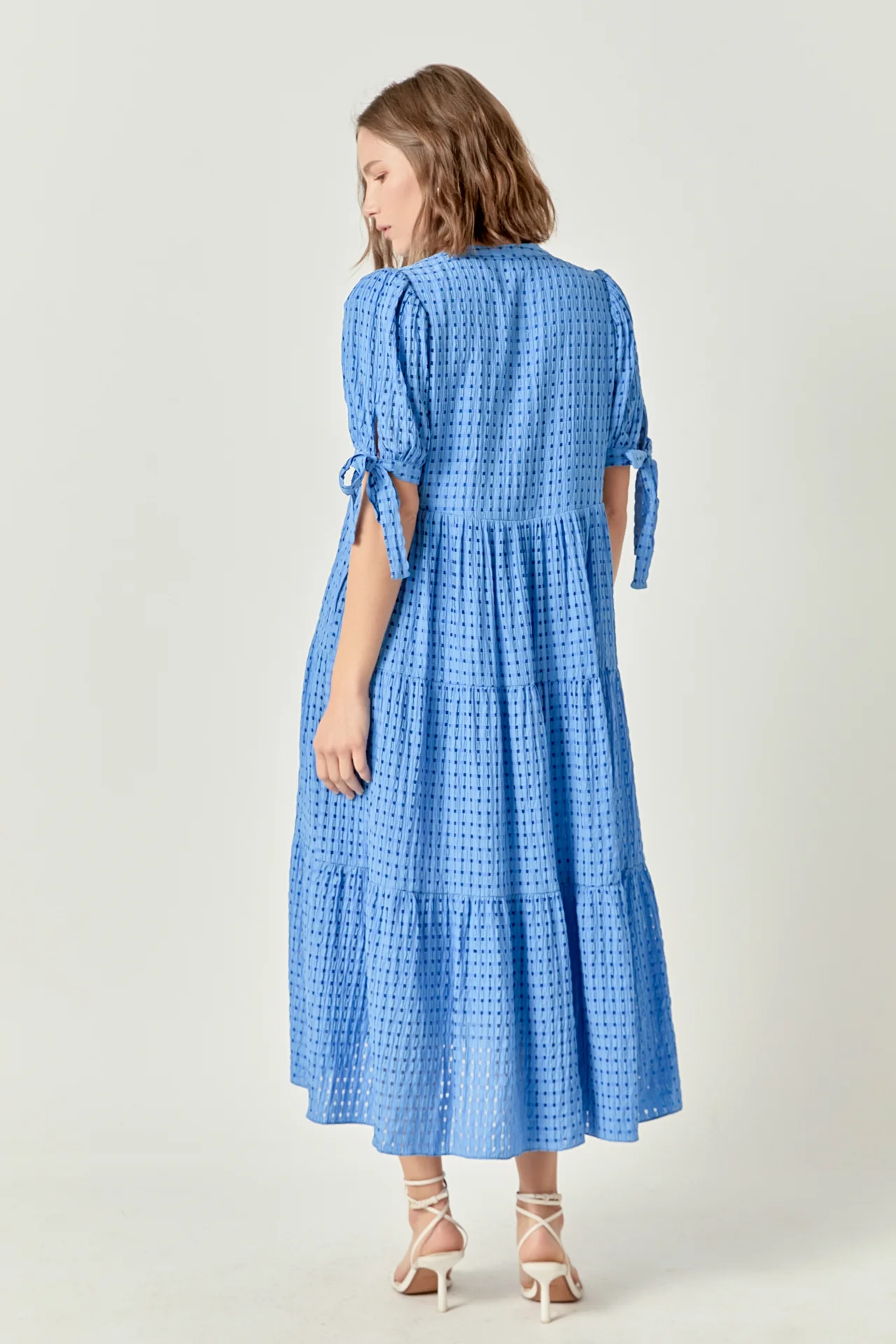 Gingham Tiered Midi Dress - Image 34
