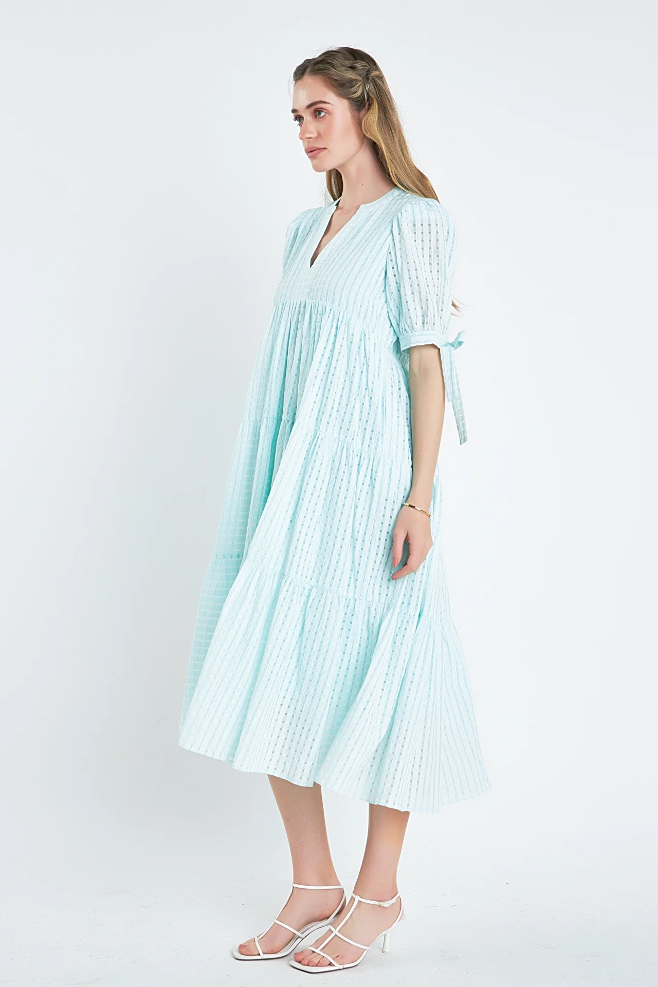 Gingham Tiered Midi Dress - Image 38