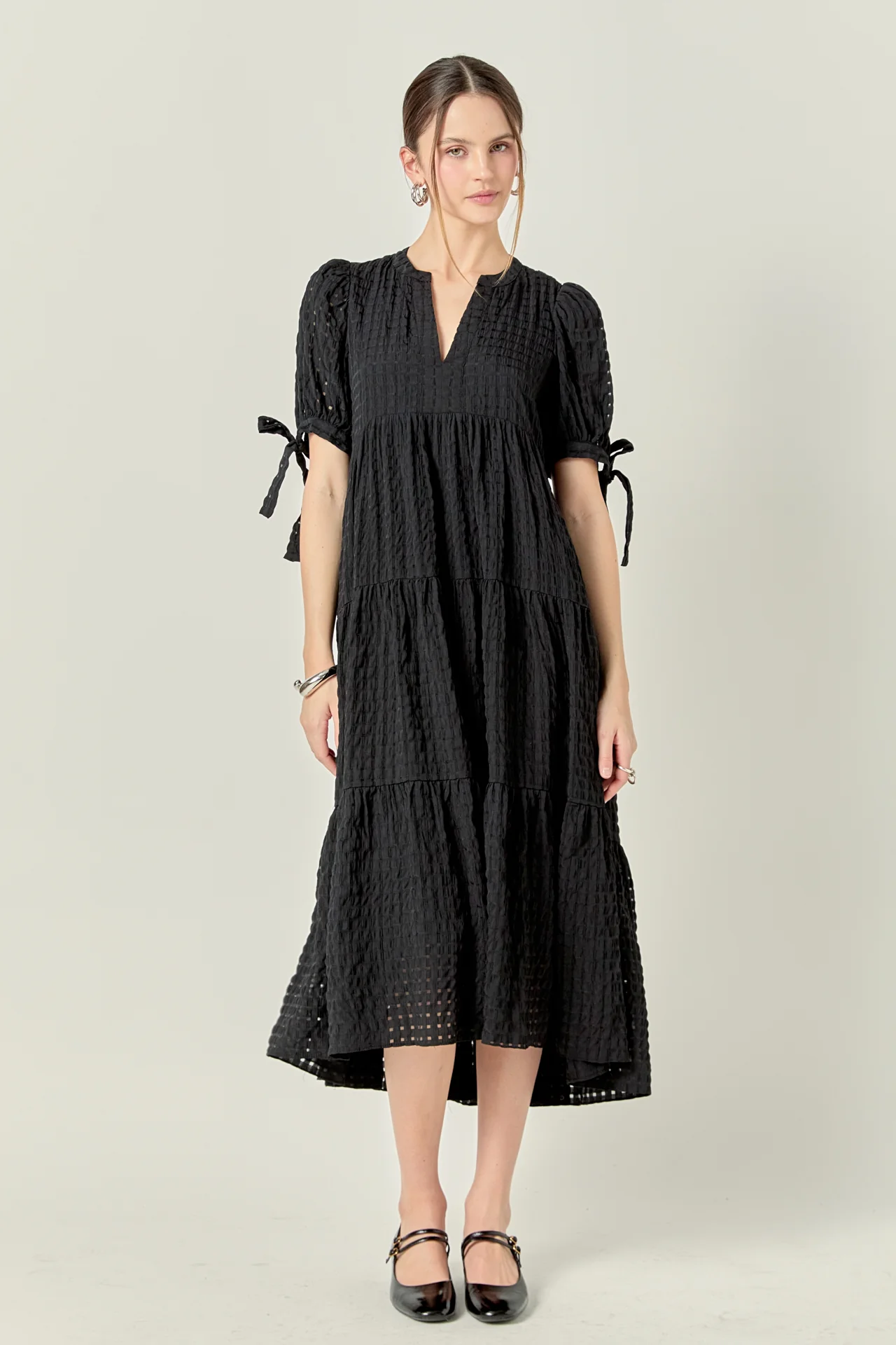 Gingham Tiered Midi Dress - Image 6