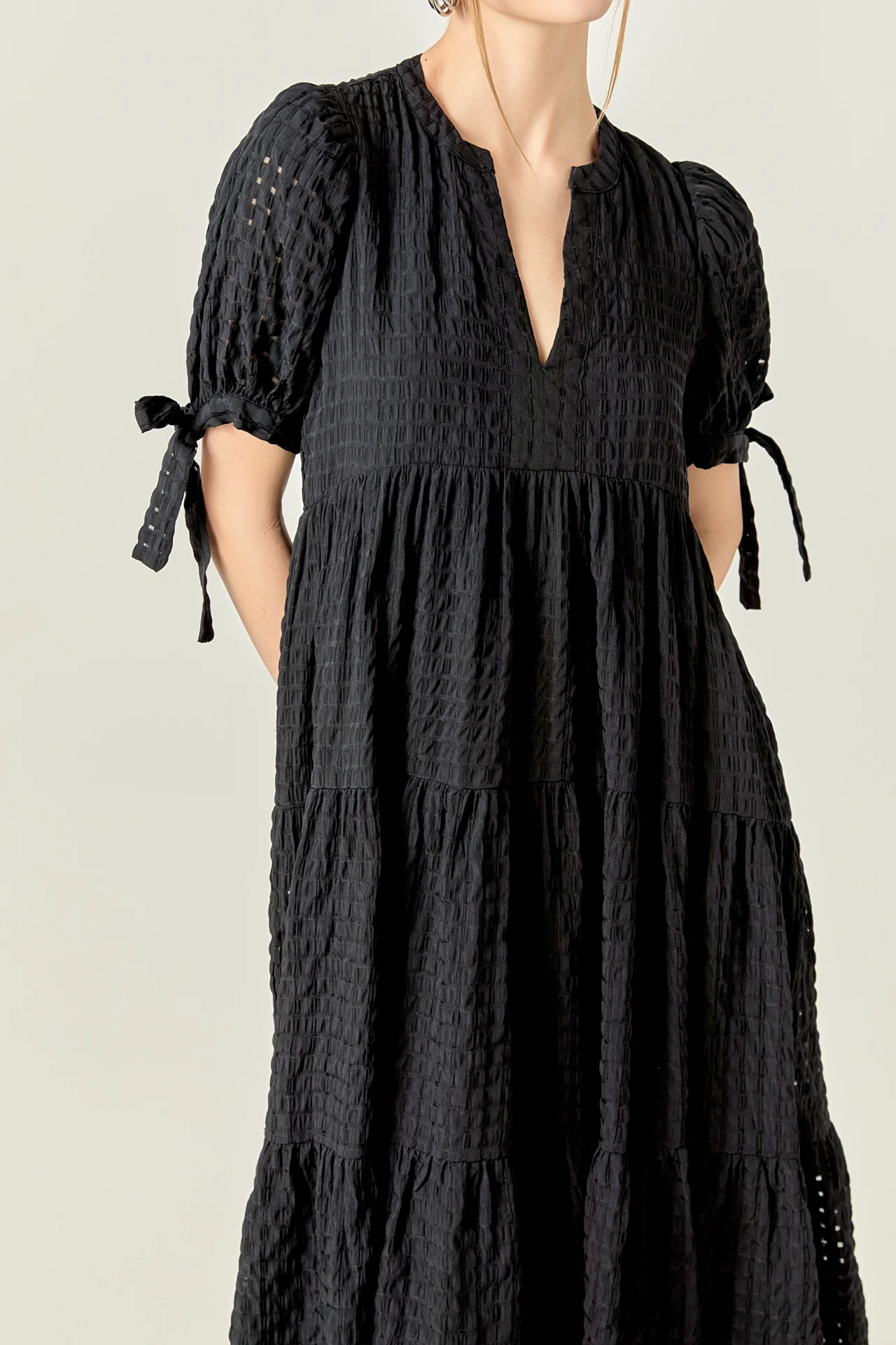 Gingham Tiered Midi Dress - Image 7