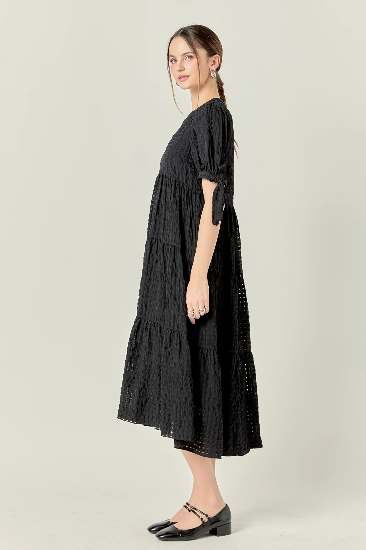 Gingham Tiered Midi Dress - Image 8