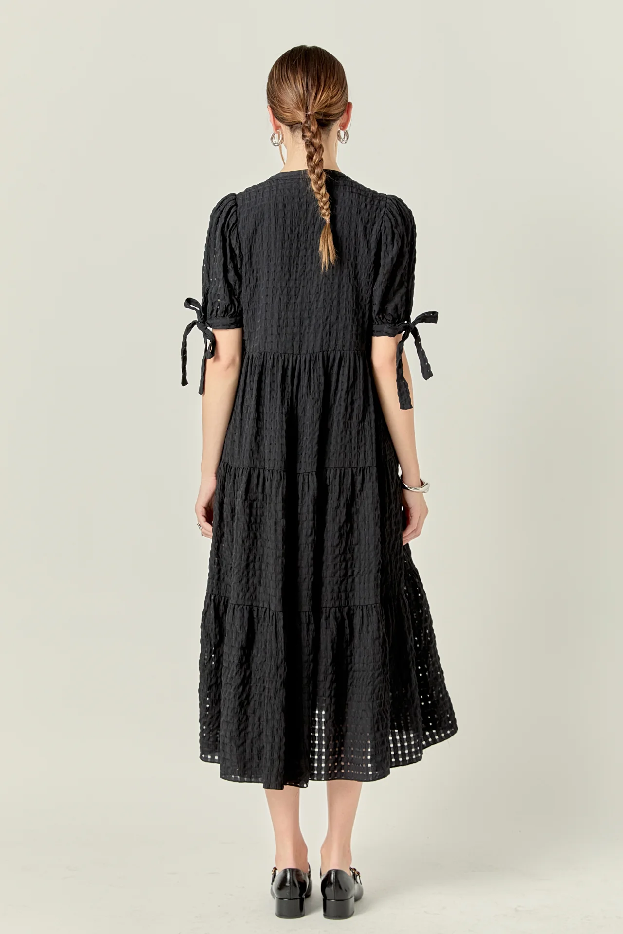 Gingham Tiered Midi Dress - Image 9