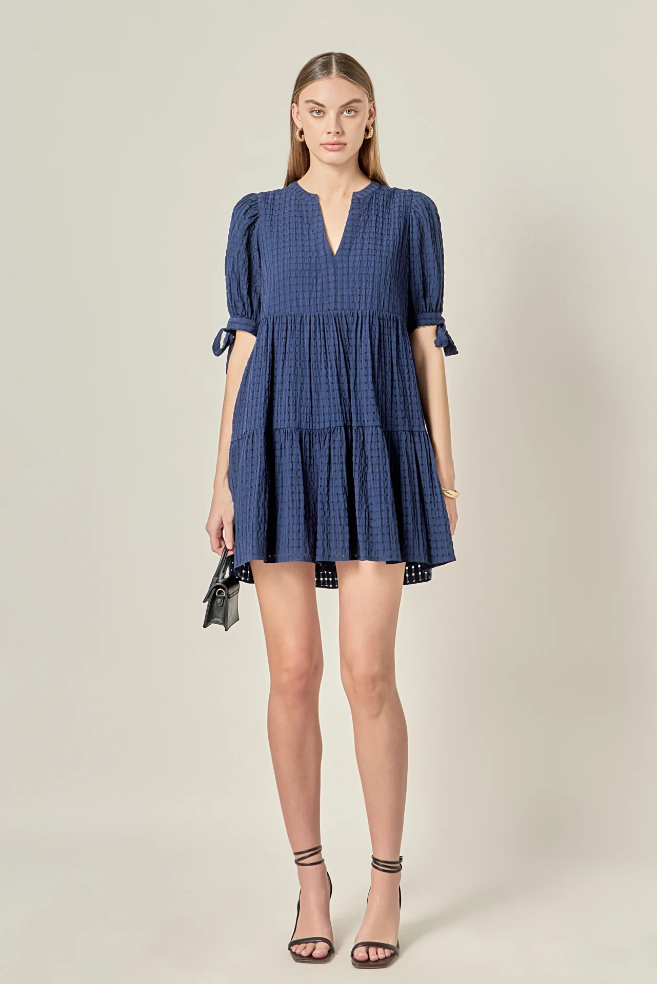 Gingham Tiered Mini Dress