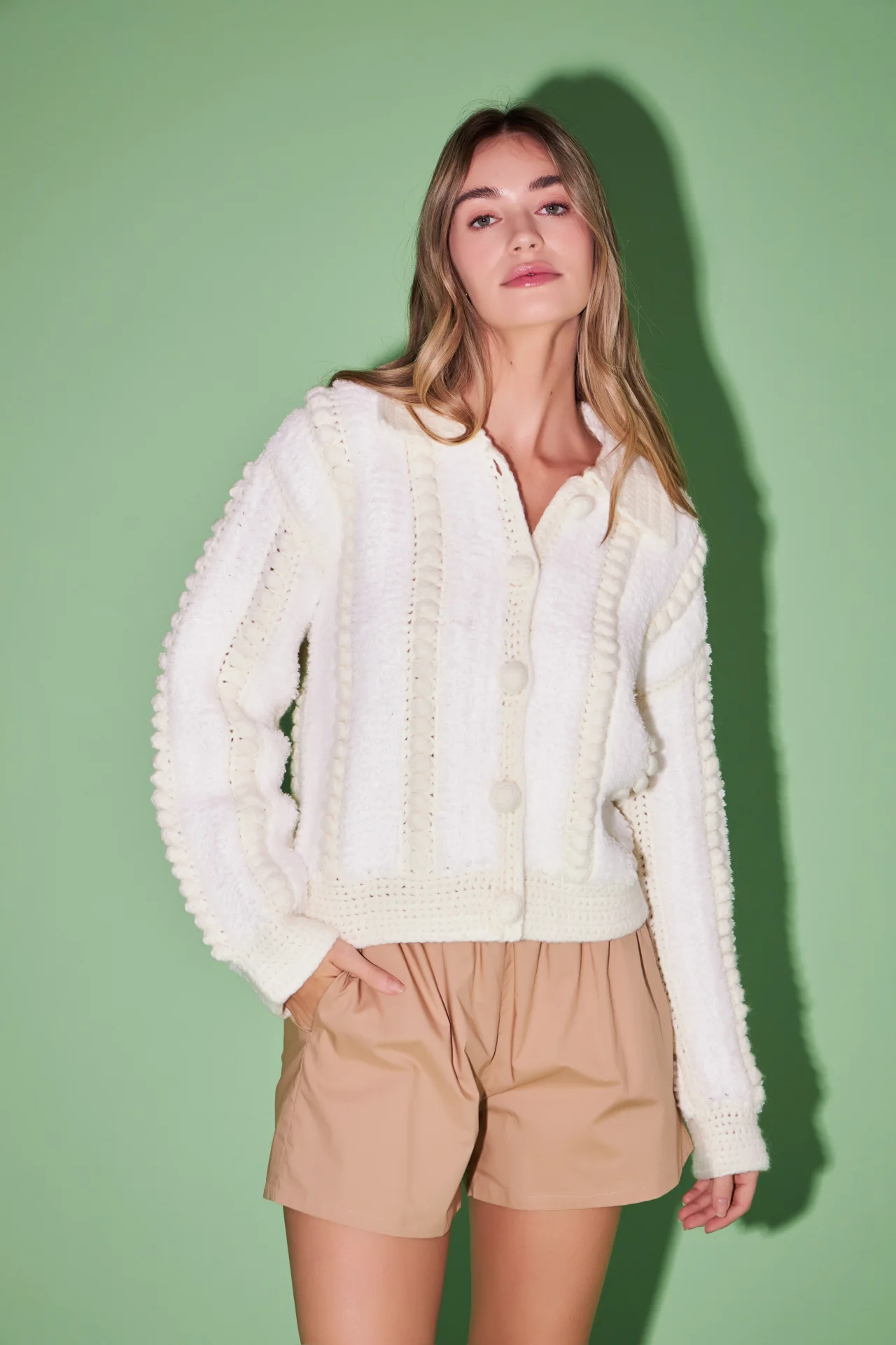 Premium Handmade Pom Pom Cardigan - Image 5