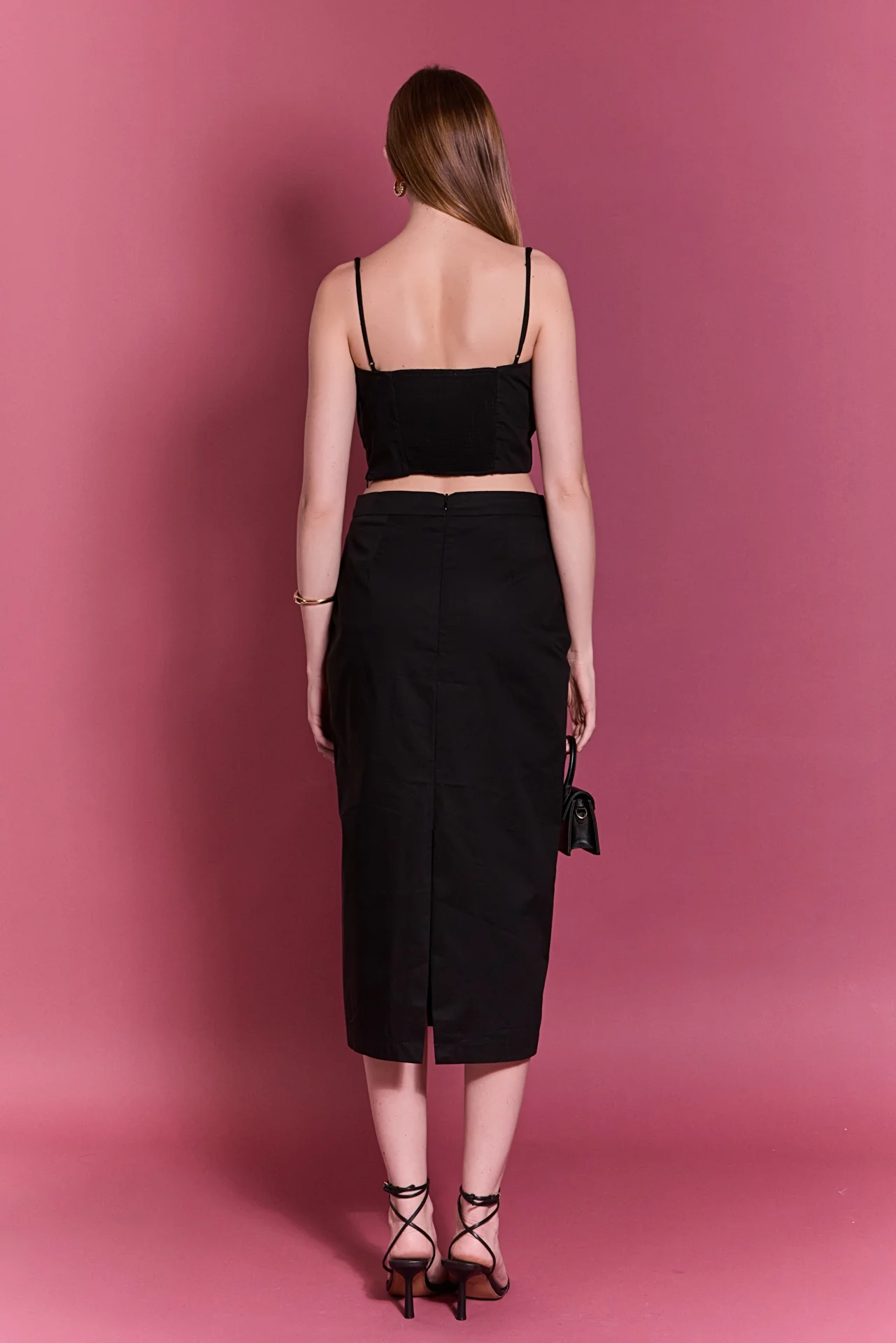 High Waisted Column Midi Skirt - Image 4