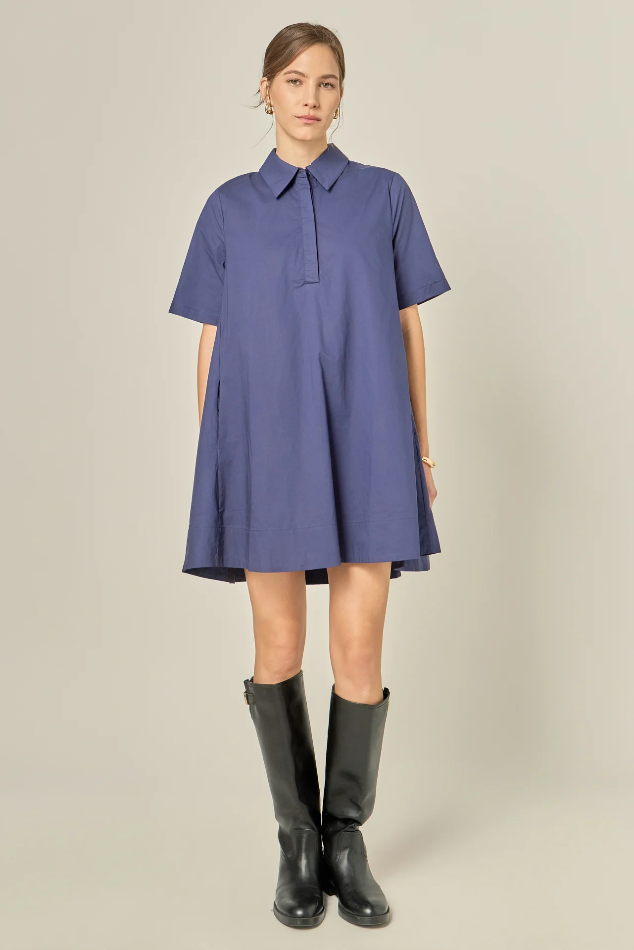 Poplin A-Line Mini Dress